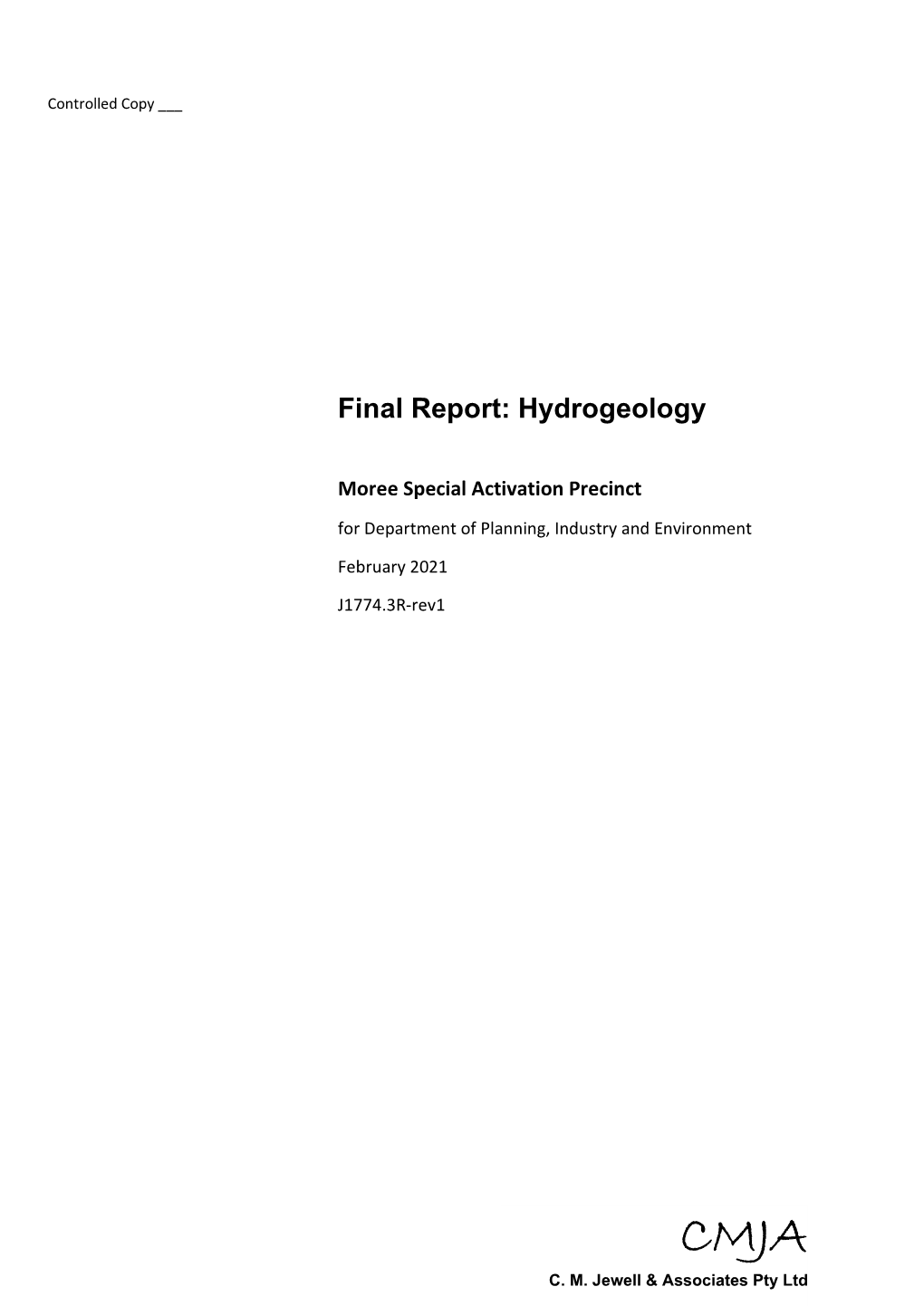 Hydrogeology Report