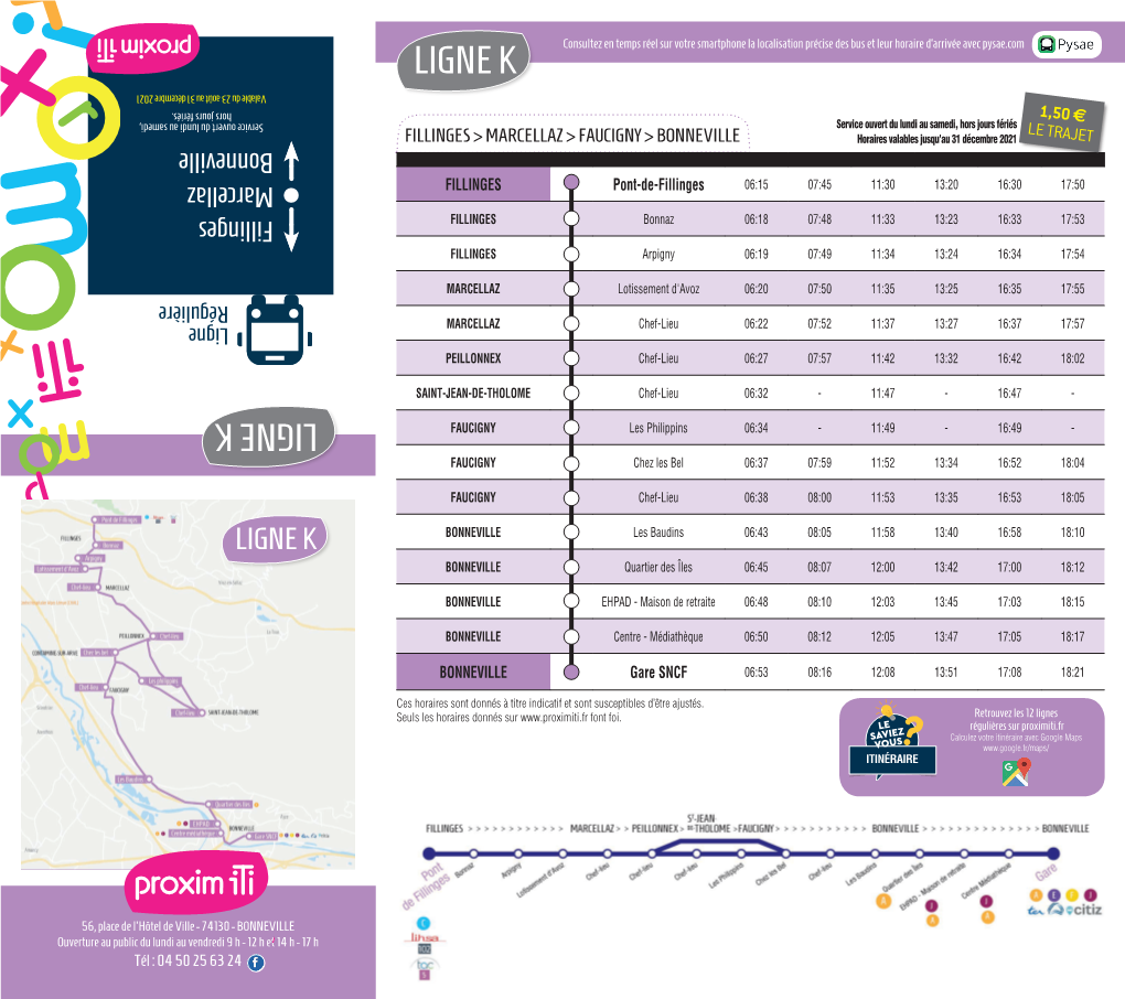 Fiche Horaire Ligne K