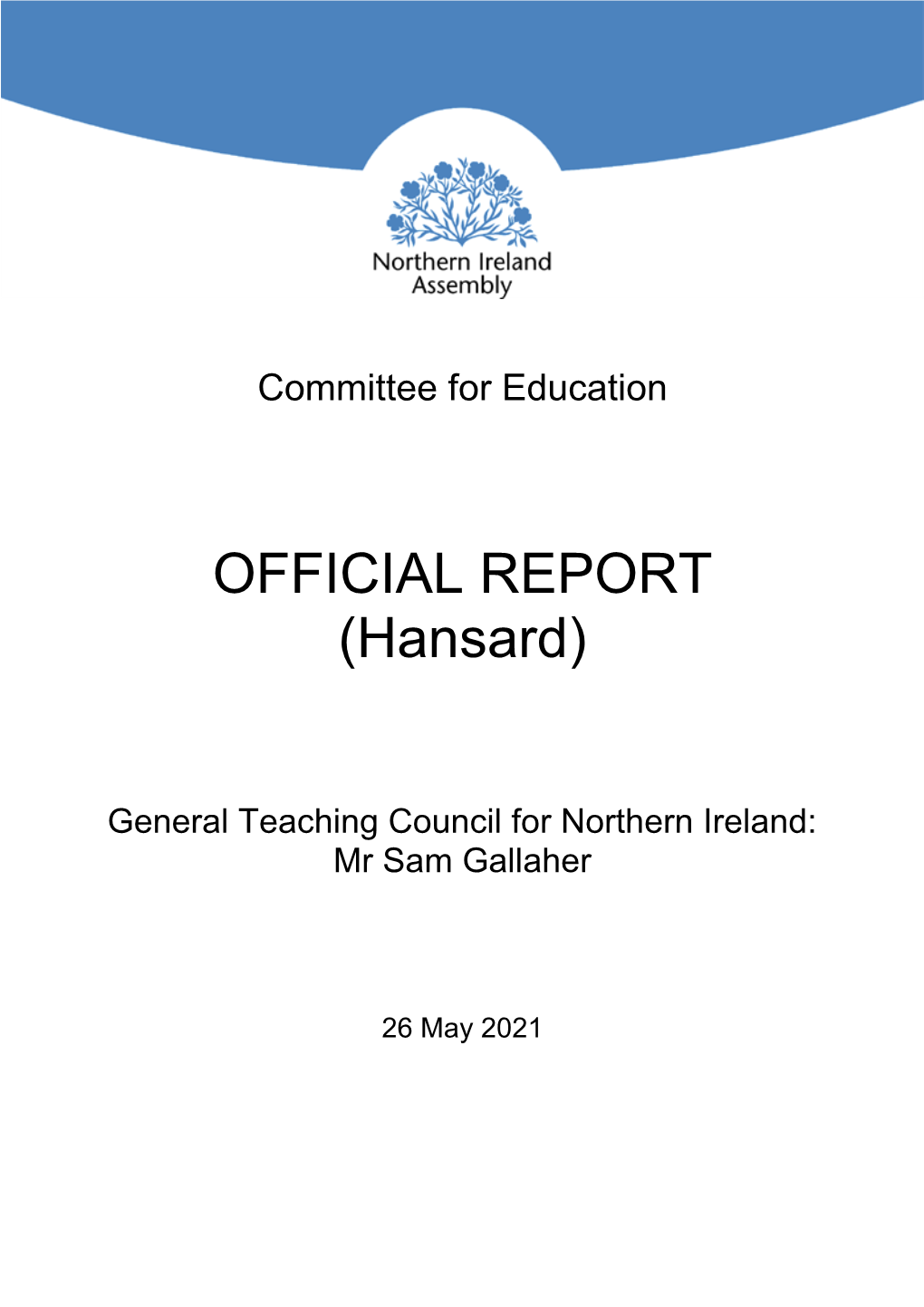 OFFICIAL REPORT (Hansard)