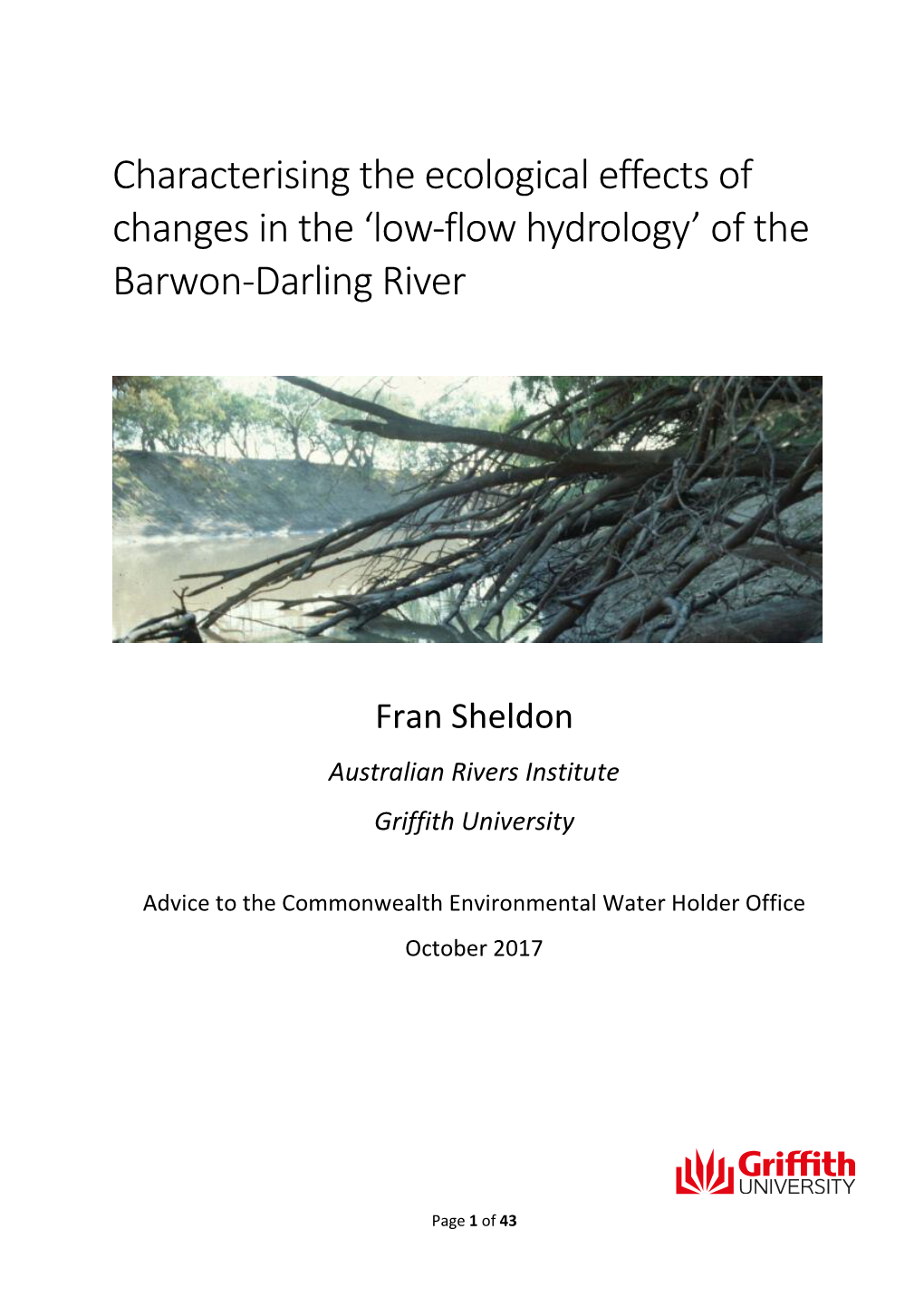 'Low-Flow Hydrology' of the Barwon-Darling River