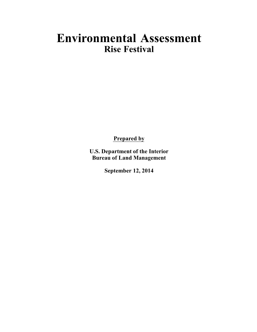 Environmental Assessment Rise Festival