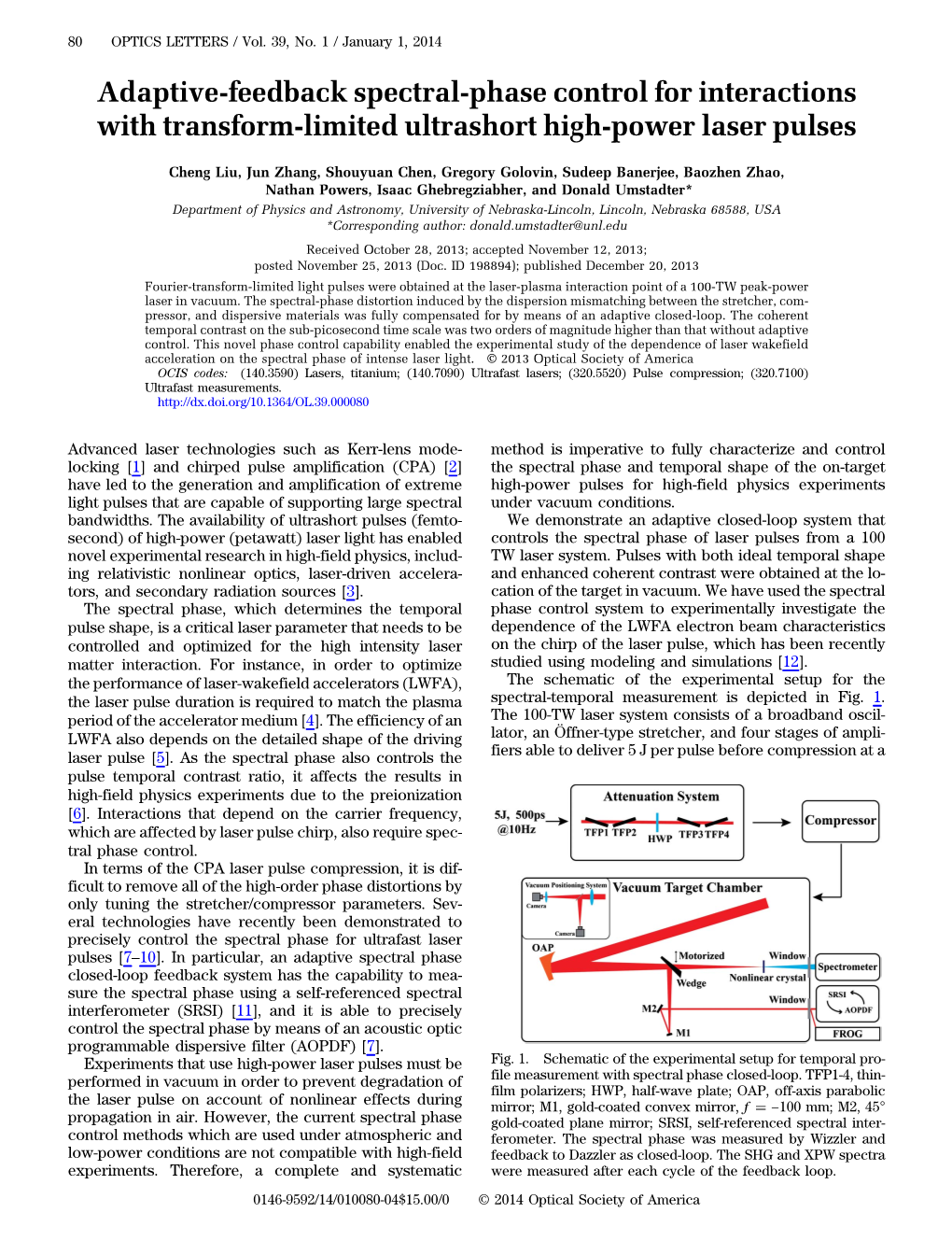 Adaptive-Feedback Spectral-Phase Control for Interactions with Transform-Limited Ultrashort High-Power Laser Pulses