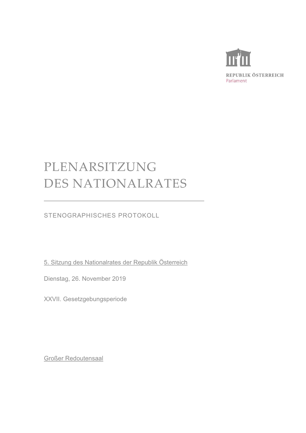 Stenographisches Protokoll Der 5