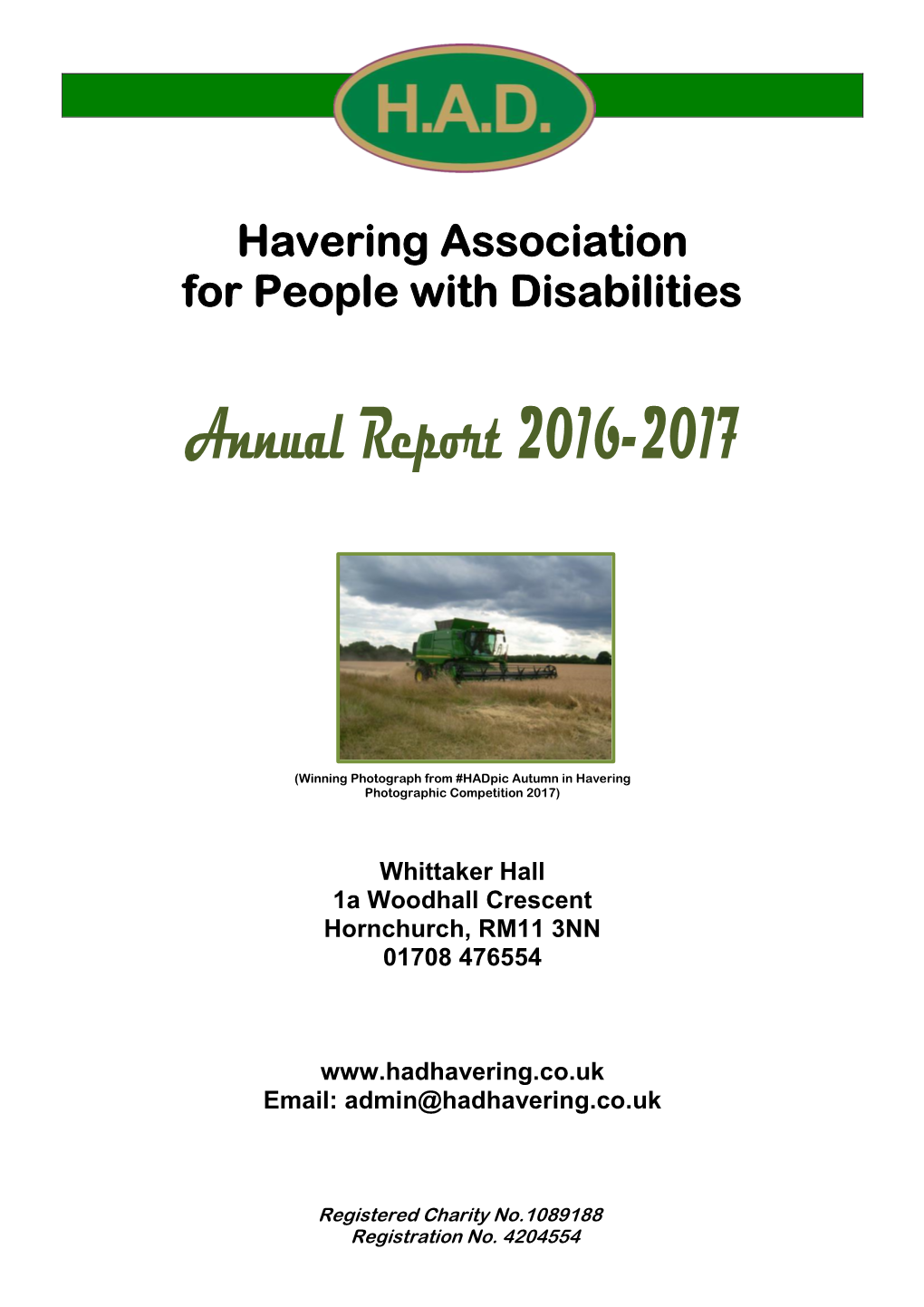 H.A.D. Annual Report 2016-2017