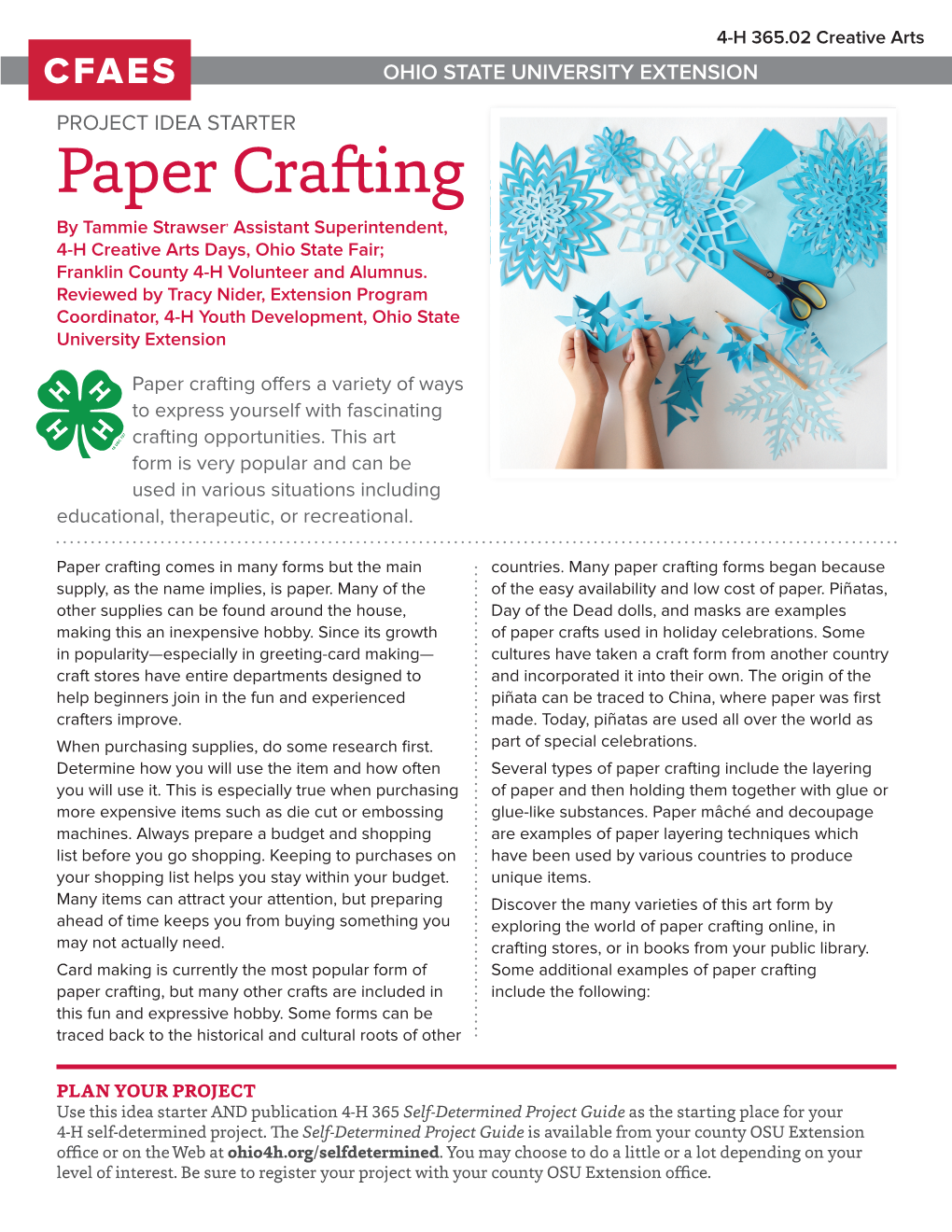 Paper Crafting by Tammie Strawser, Assistant Superintendent, 4-H Creative Arts Days, Ohio State Fair; Franklin County 4-H Volunteer and Alumnus