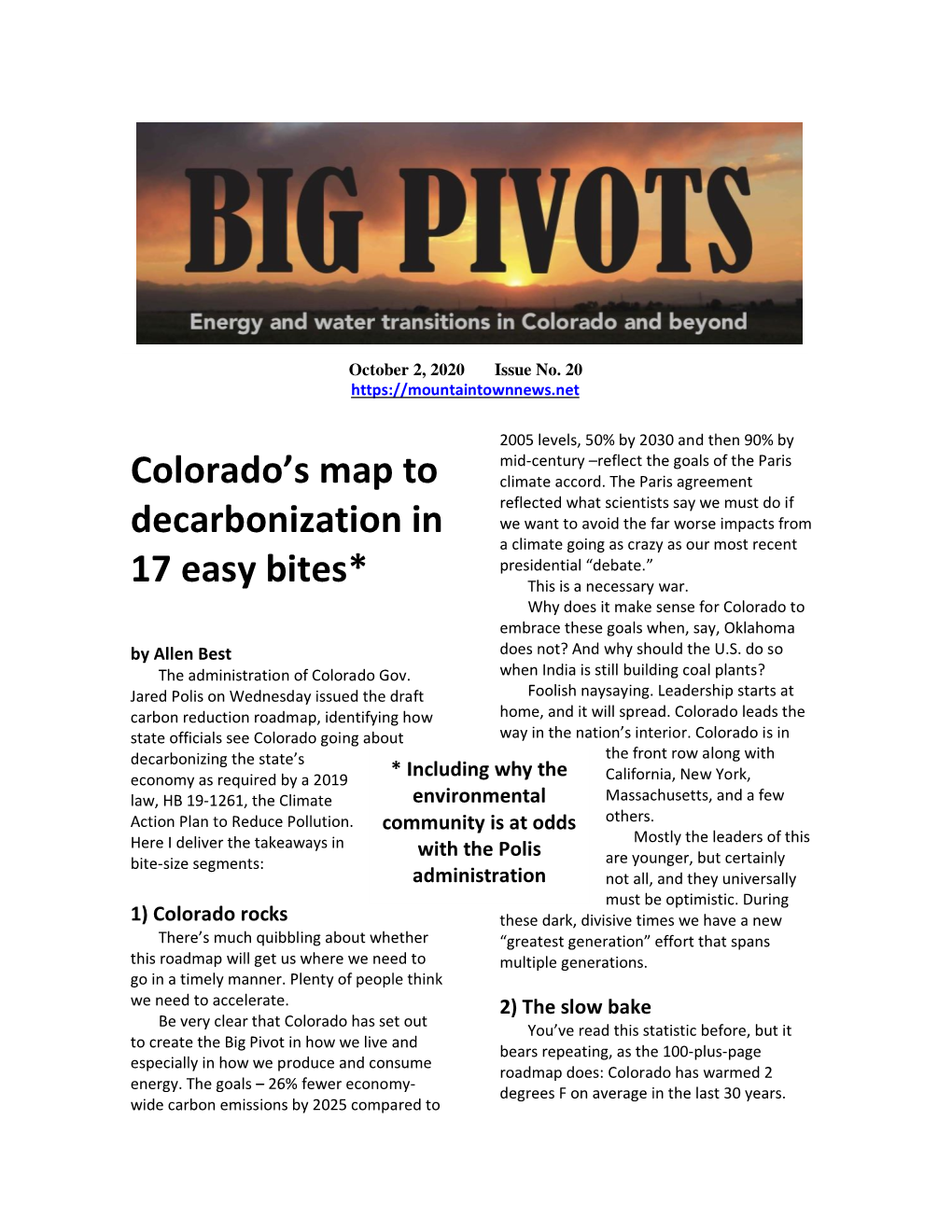 Big Pivots 20 (October 2, 2020)