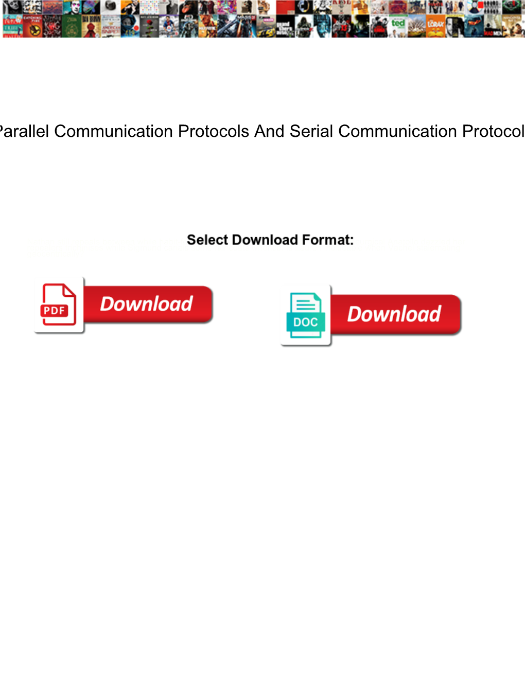 Parallel Communication Protocols and Serial Communication Protocols