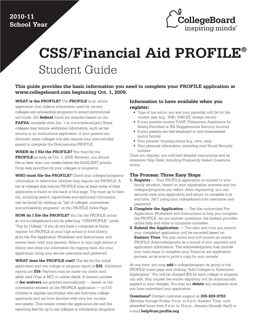 CSS/Financial Aid PROFILE Student Guide