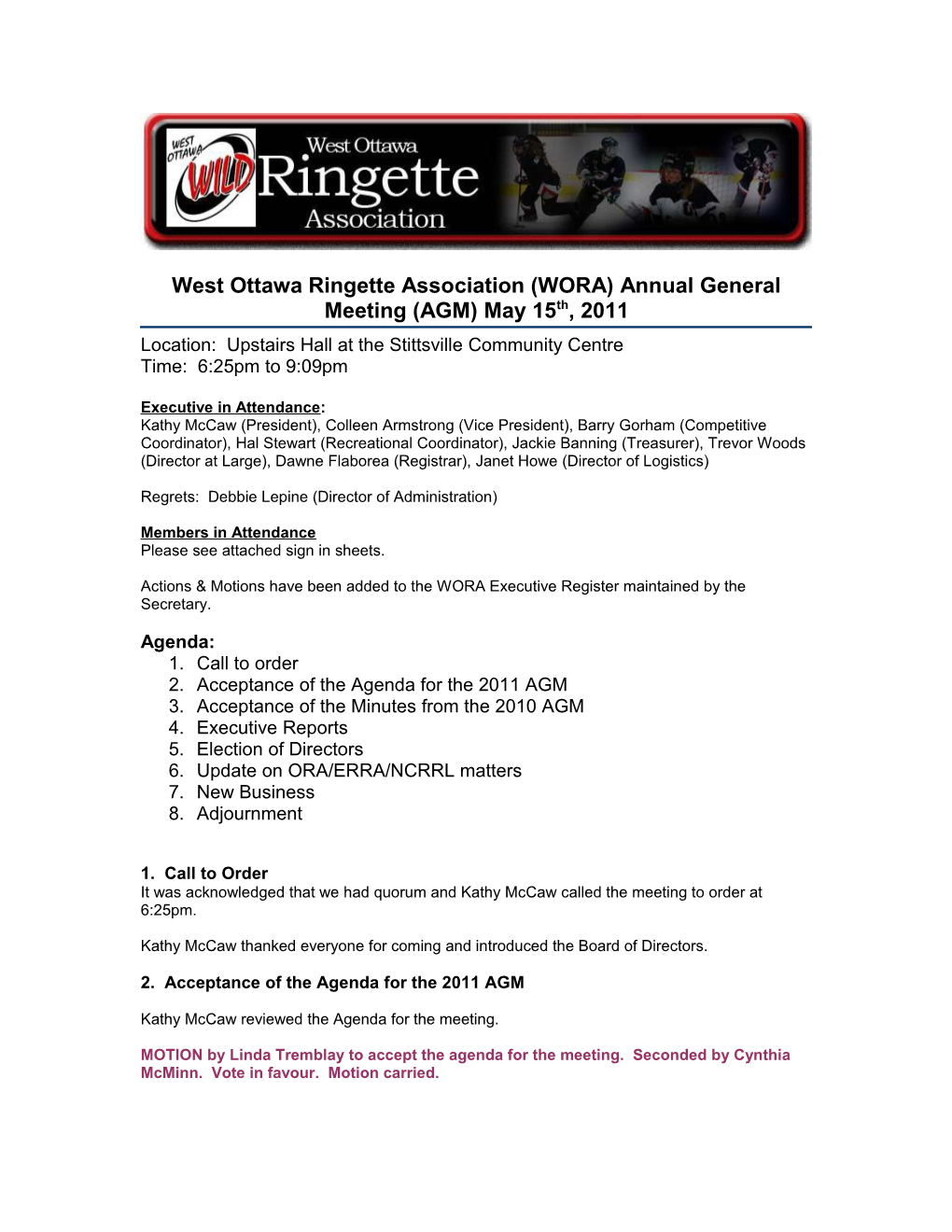 West Ottawa Ringette Association (WORA)