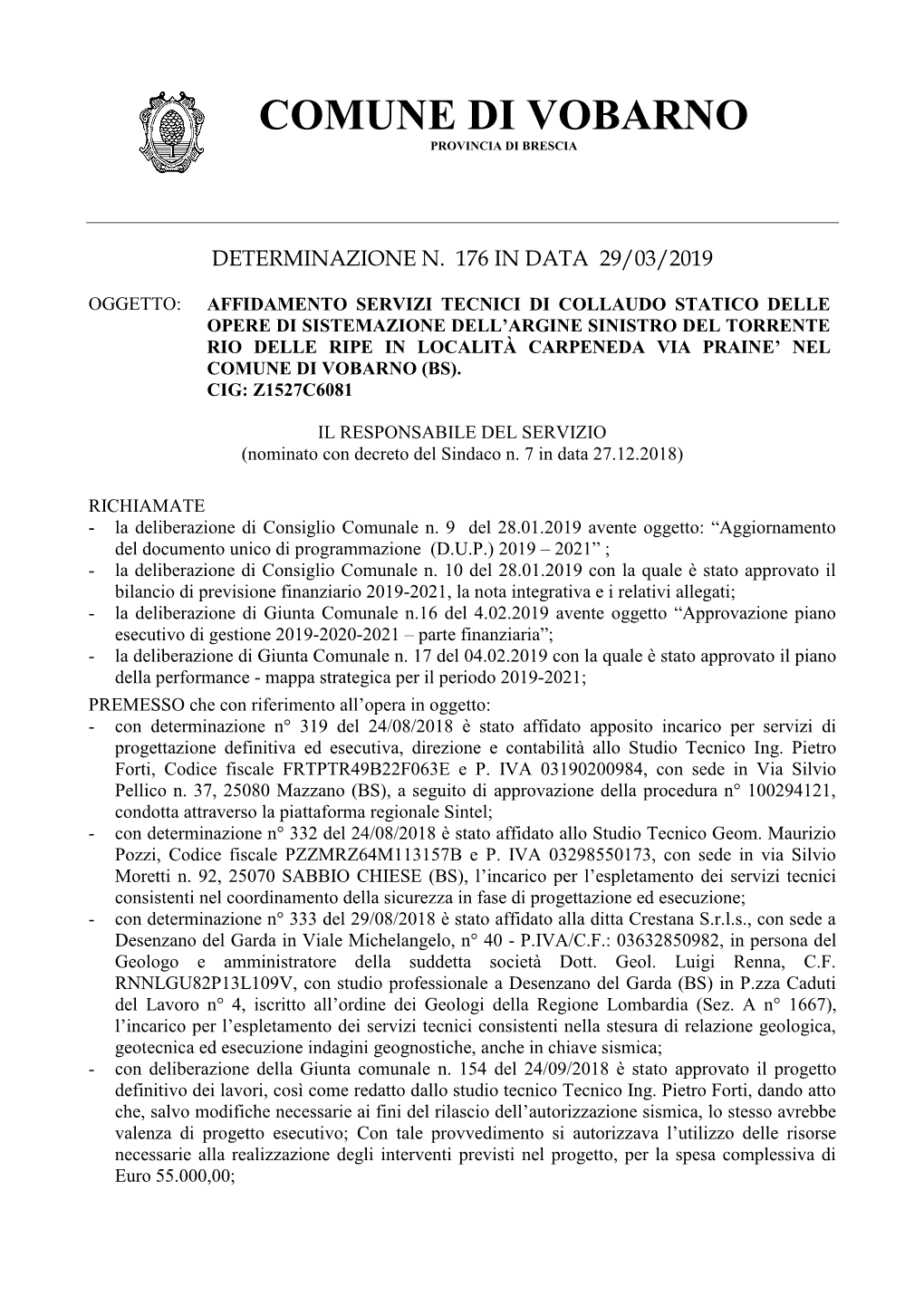 Comune Di Vobarno Provincia Di Brescia