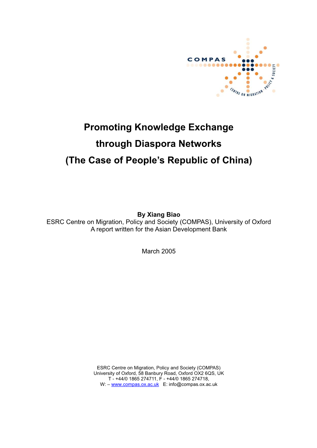 Promoting Knowledge Exchange Through Diaspora Networks (The Case of People’S Republic of China)