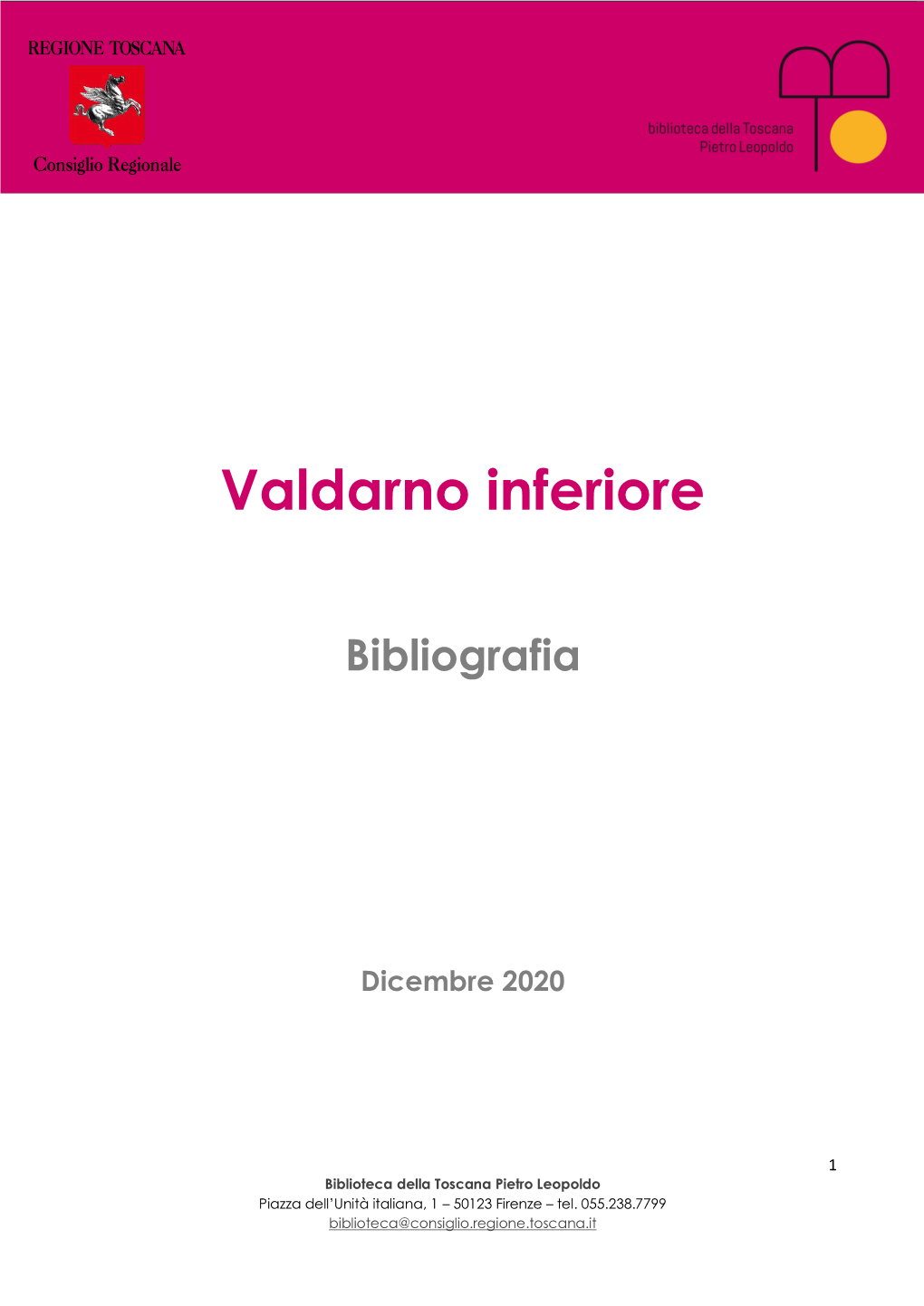 Valdarno Inferiore Dicembre 2020