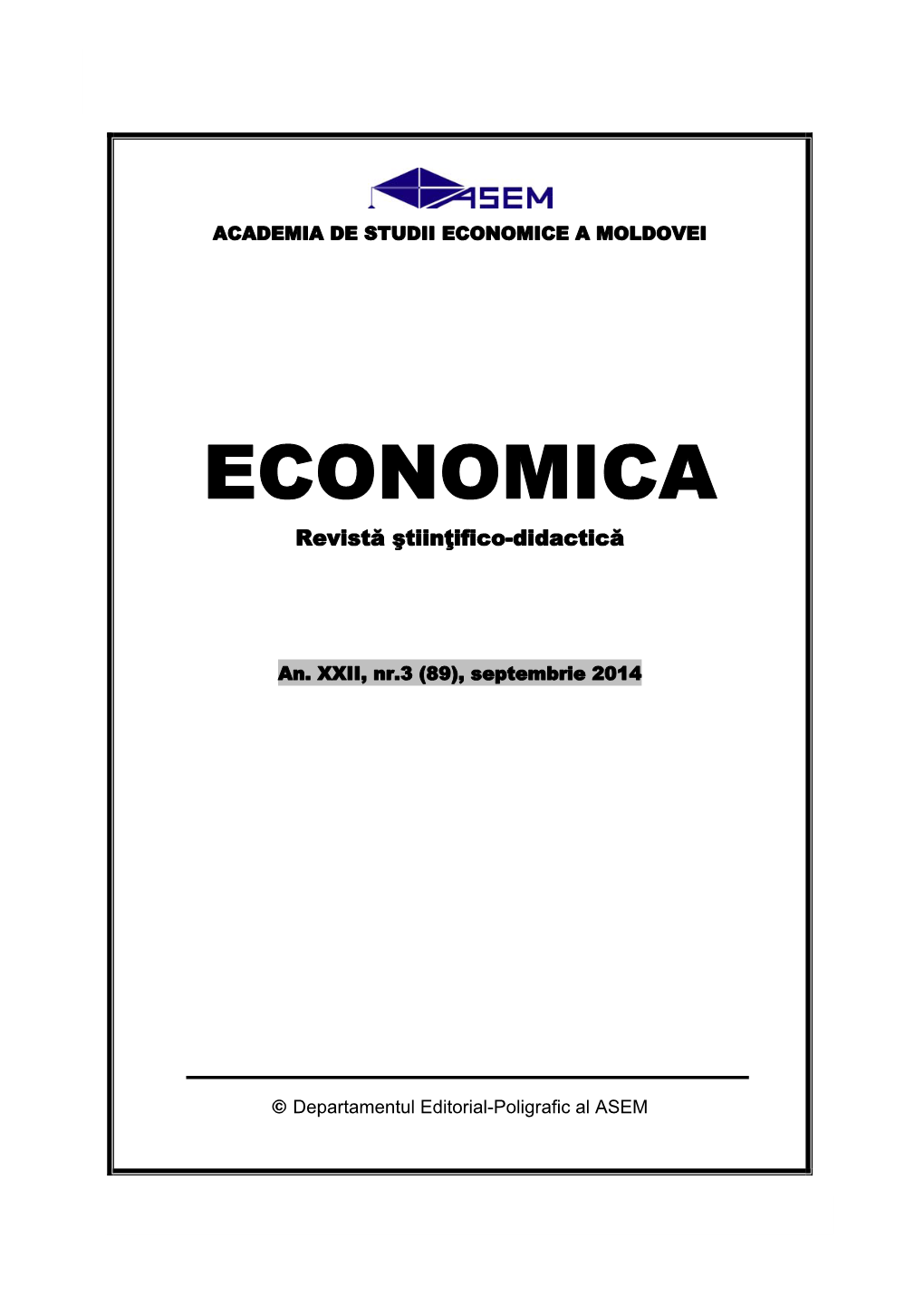 ECONOMICA Revistă Ştiinţifico-Didactică