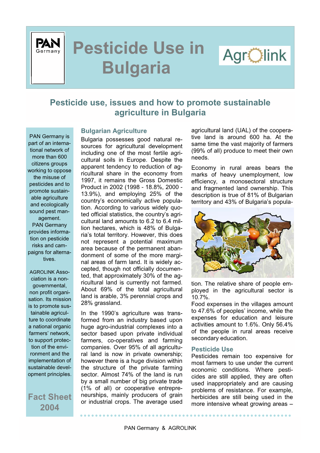 Pesticide Use in Bulgaria