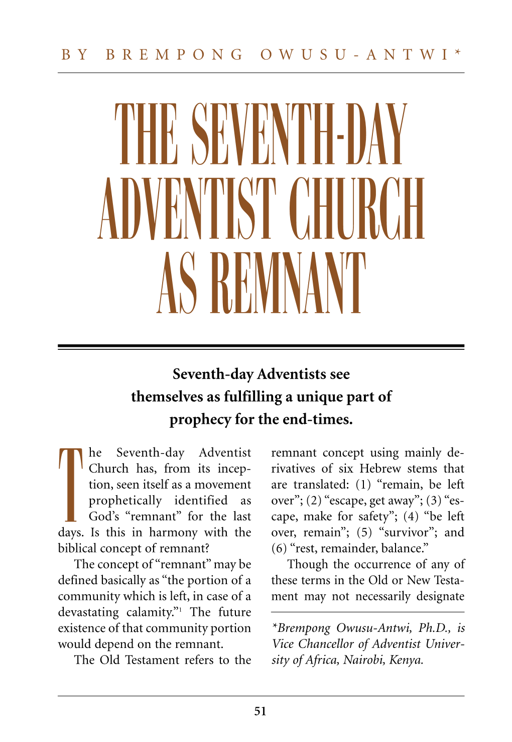 The Seventh-Day Adventist Church As Remnant Art 7