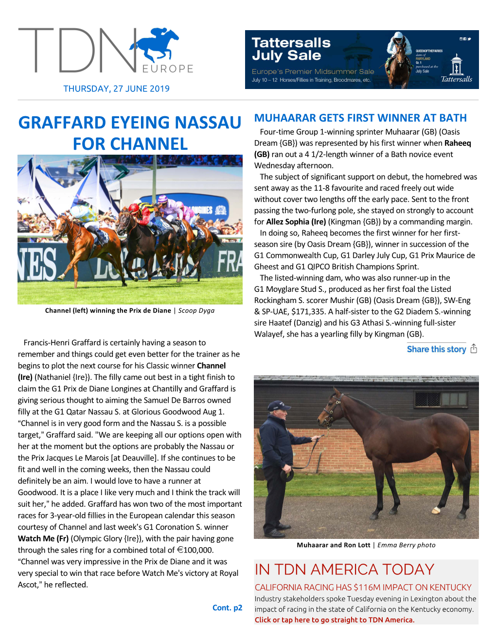 Graffard Eyeing Nassau for Channel