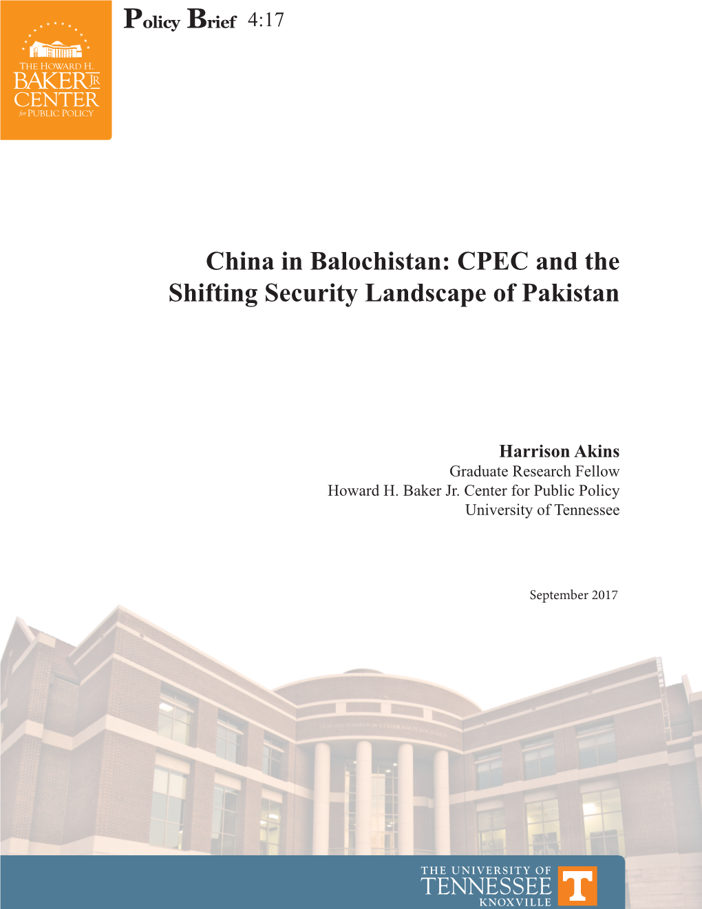 China in Balochistan: CPEC and the Shifting Security Landscape of Pakistan