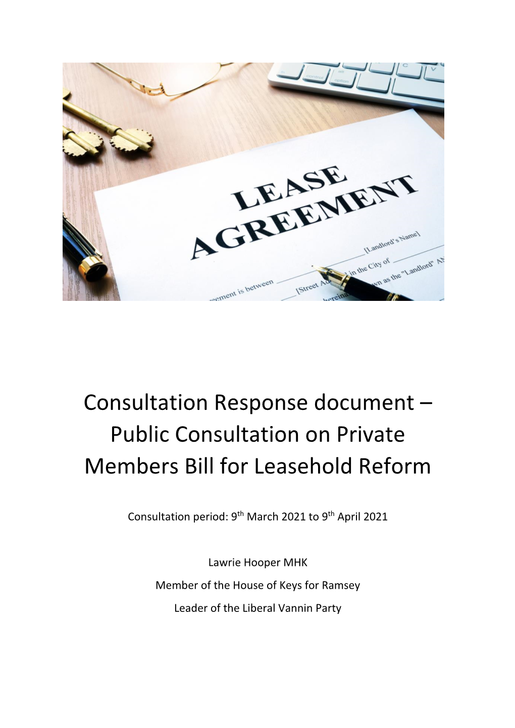 Consultation Response Document – Public Consultation on Private Members Bill for Leasehold Reform