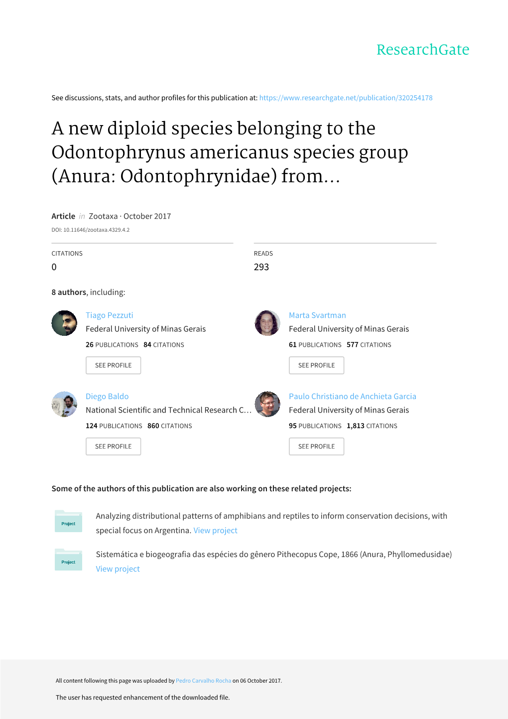 A New Diploid Species Belonging to the Odontophrynus Americanus Species Group (Anura: Odontophrynidae) From