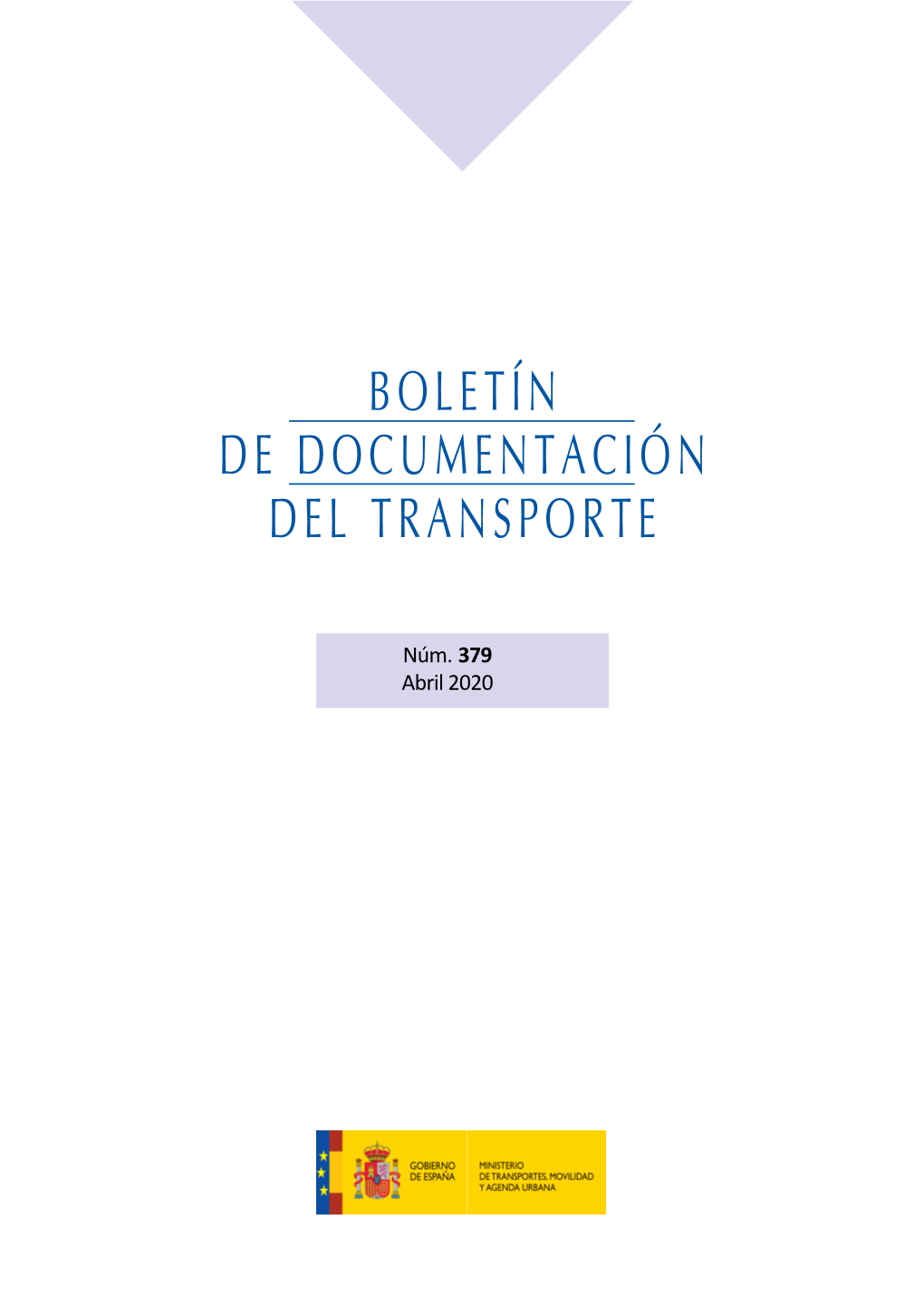 Boletín De Documentación Del Transporte, Nº 379, Abril 2020