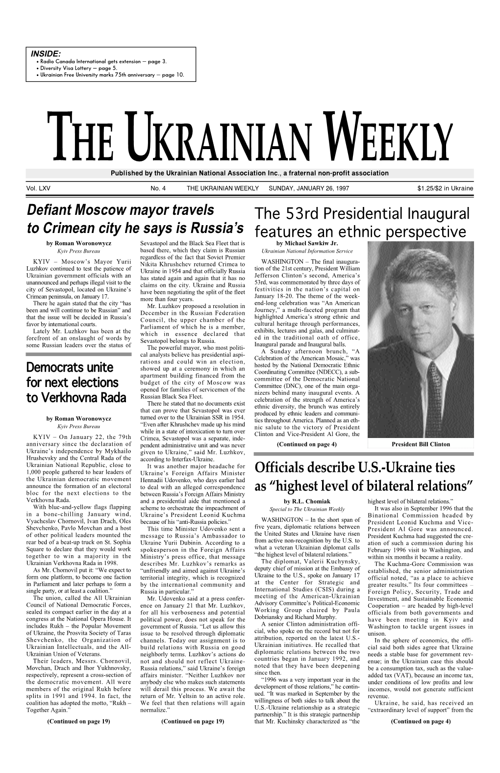 The Ukrainian Weekly 1997, No.4