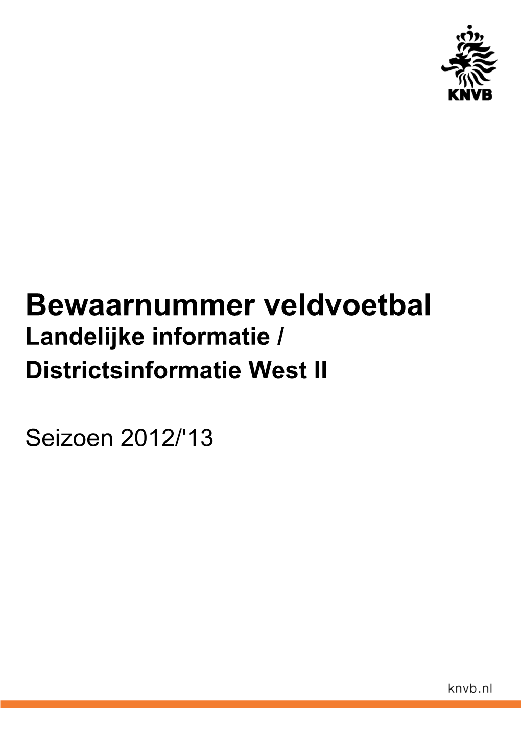 KNVB Bewaarnummer District West 2
