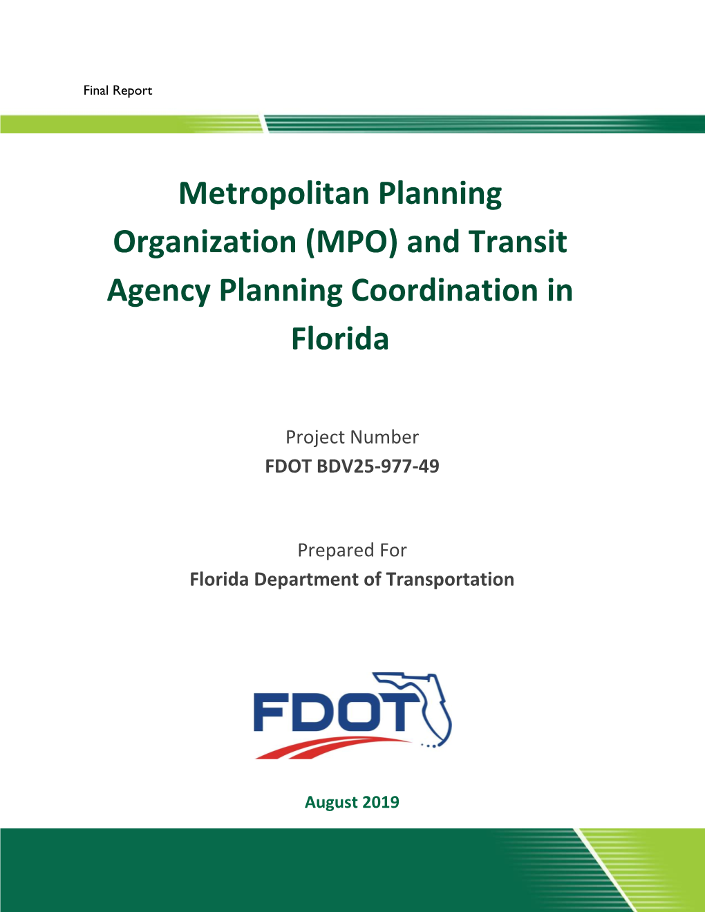 (MPO) and Transit Agency Planning Coordination in Florida