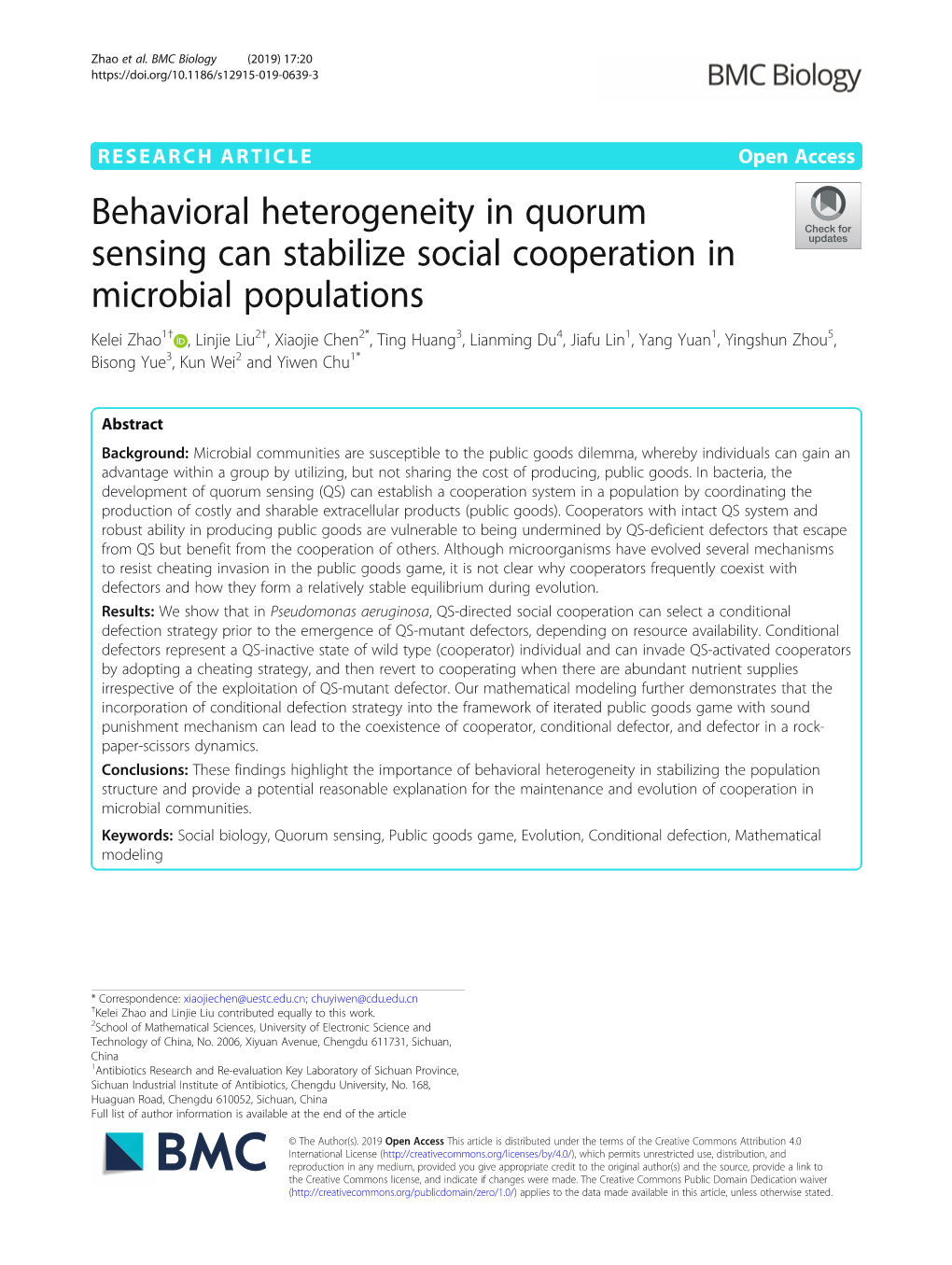 Behavioral Heterogeneity in Quorum Sensing Can Stabilize Social Cooperation in Microbial Populations