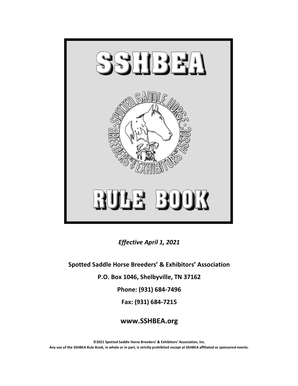 SSHBEA Rule Book 2021