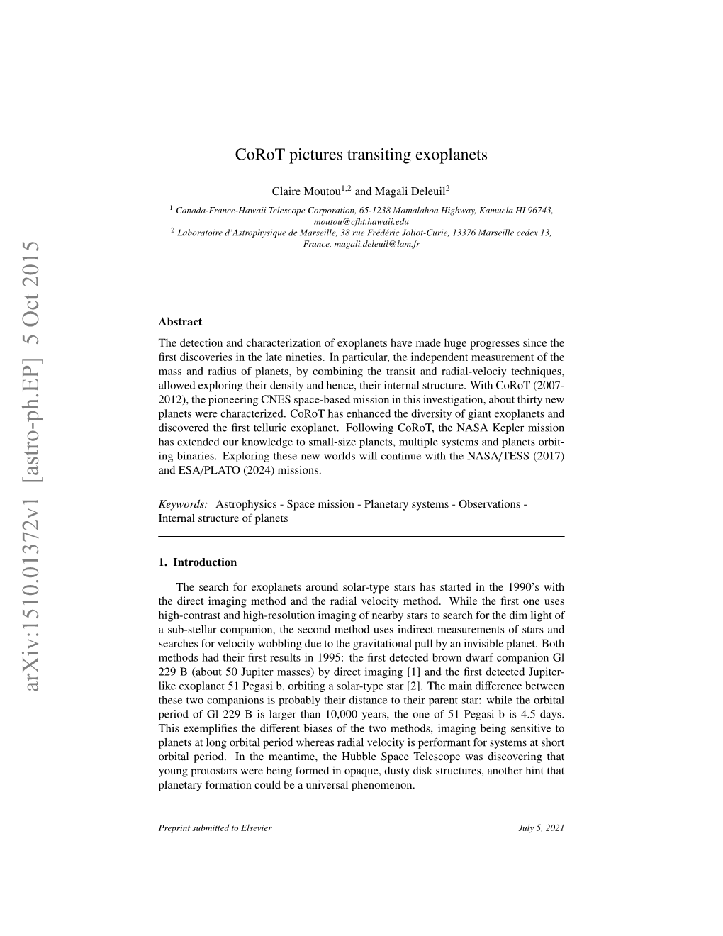 Corot Pictures Transiting Exoplanets