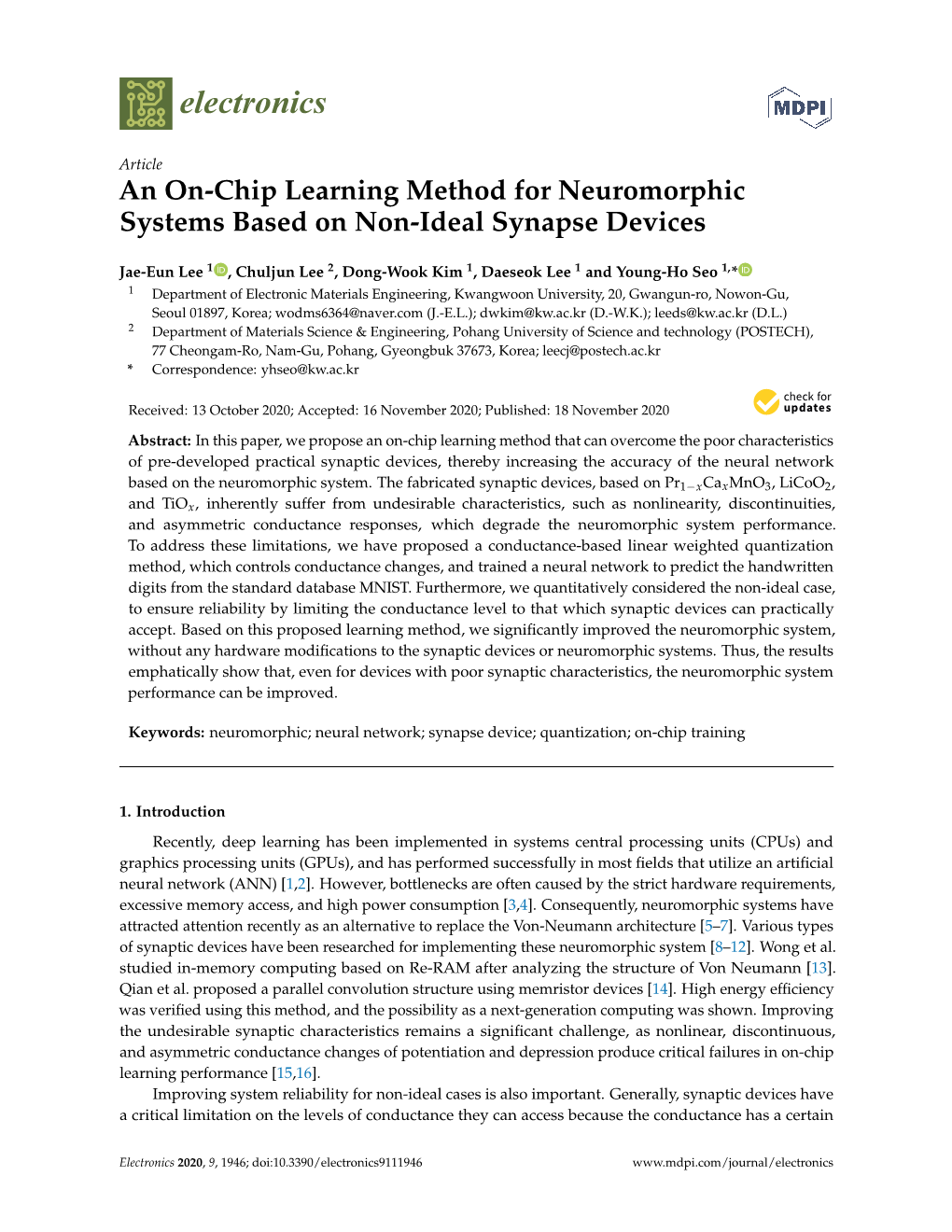 An On-Chip Learning Method for Neuromorphic Systems Based on Non-Ideal Synapse Devices