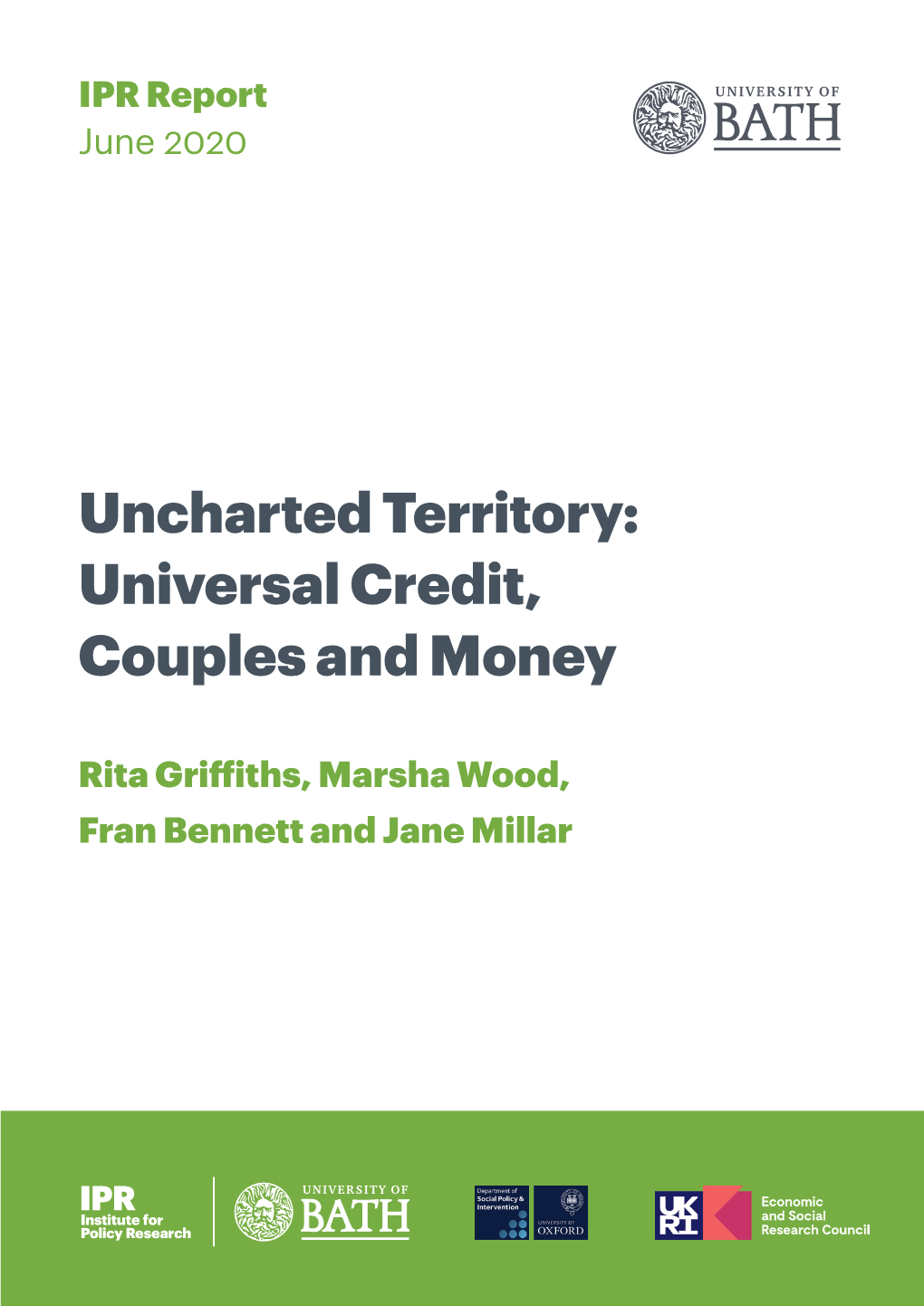 Uncharted Territory: Universal Credit, Couples and Money