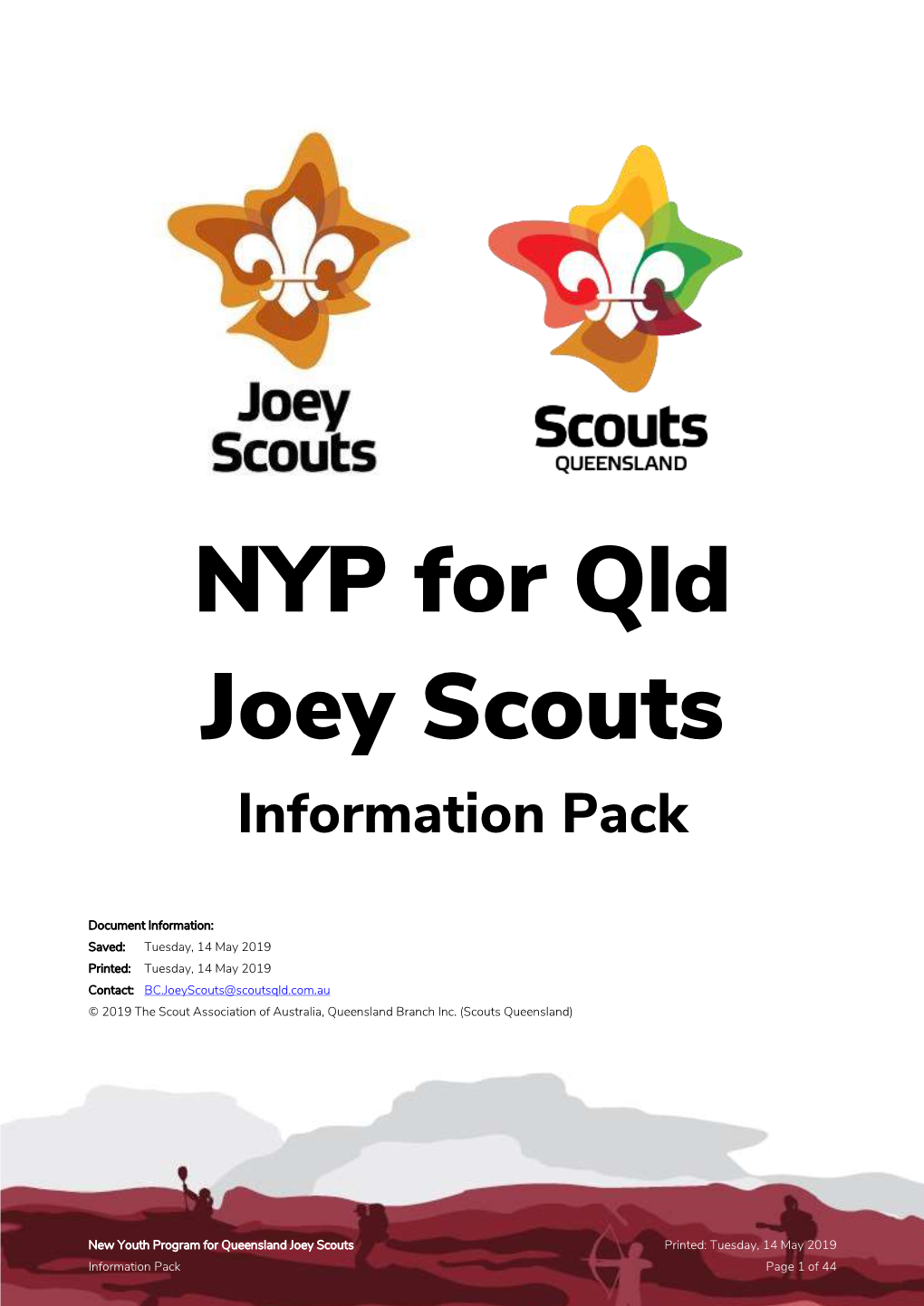 NYP for Qld Joey Scouts Information Pack