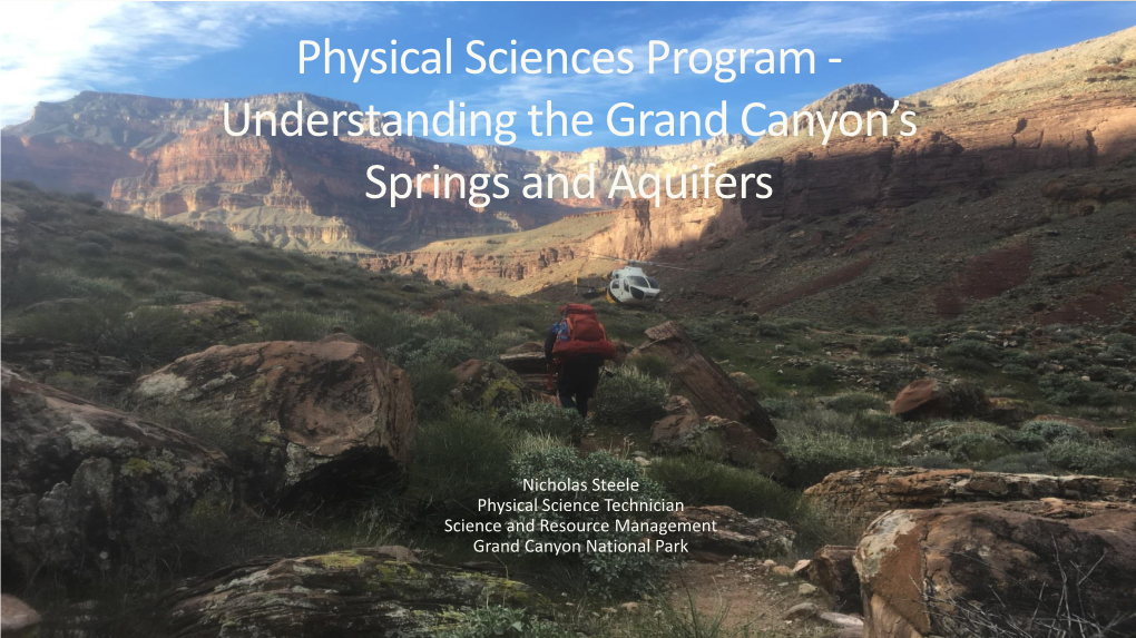 Understanding Grand Canyon's Springs and Aquifers with Nick Steele