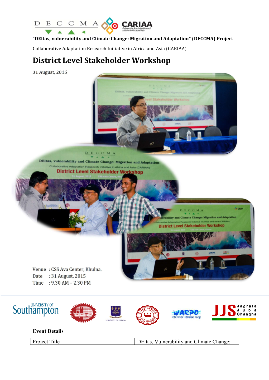 District Level Stakeholder Workshop Report