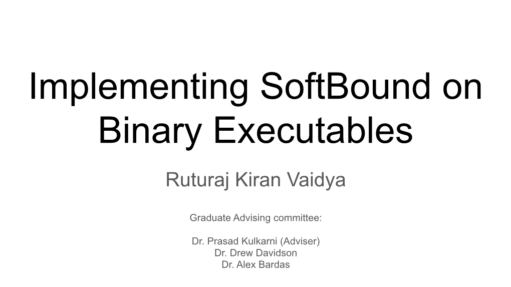 Implementing Softbound on Binary Executables