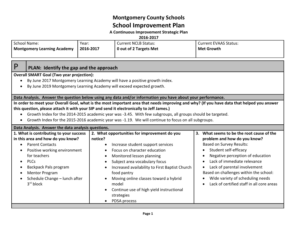 A Continuous Improvement Strategic Plan