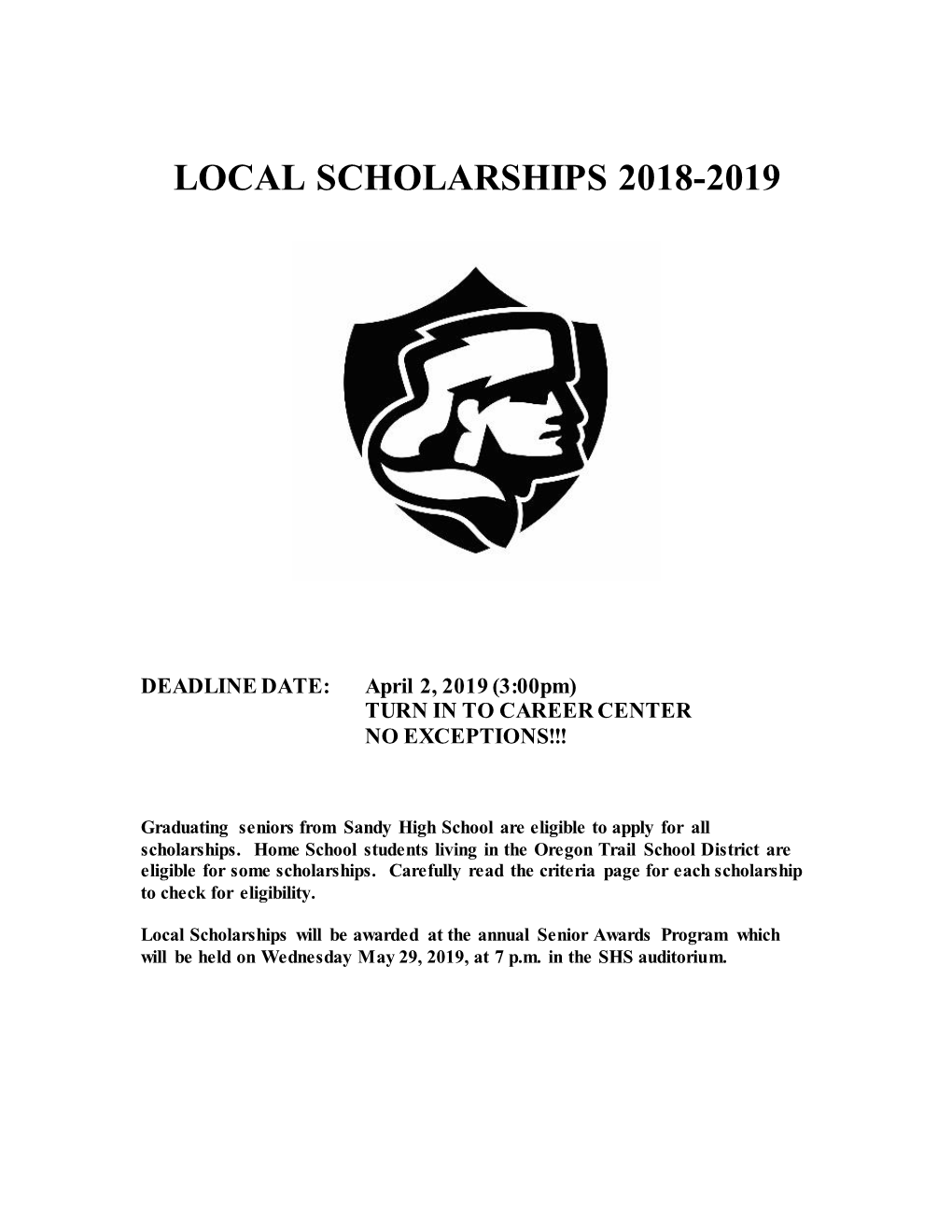 Local Scholarships 2018-2019