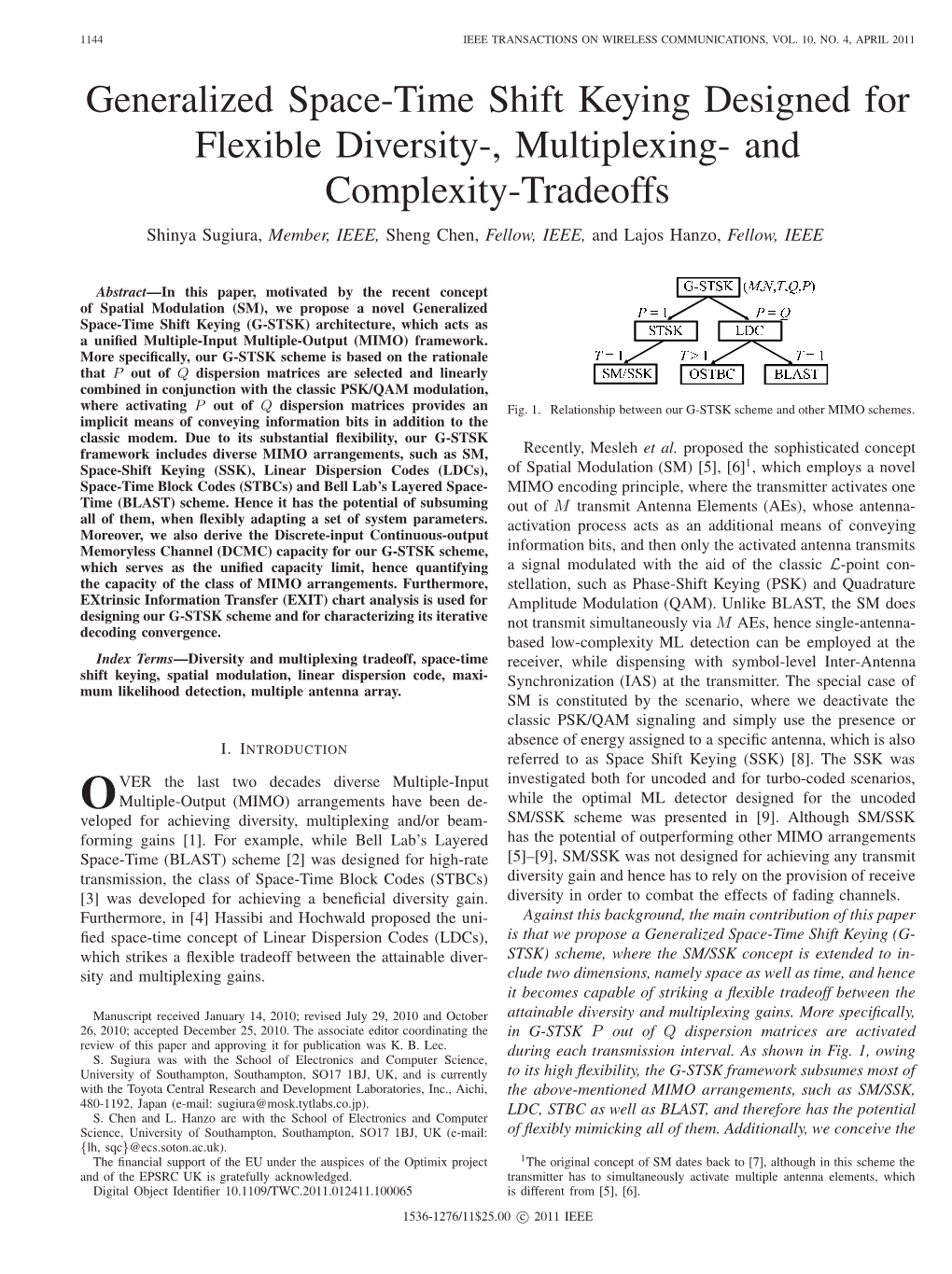 Generalized Space-Time Shift Keying Designed for Flexible Diversity