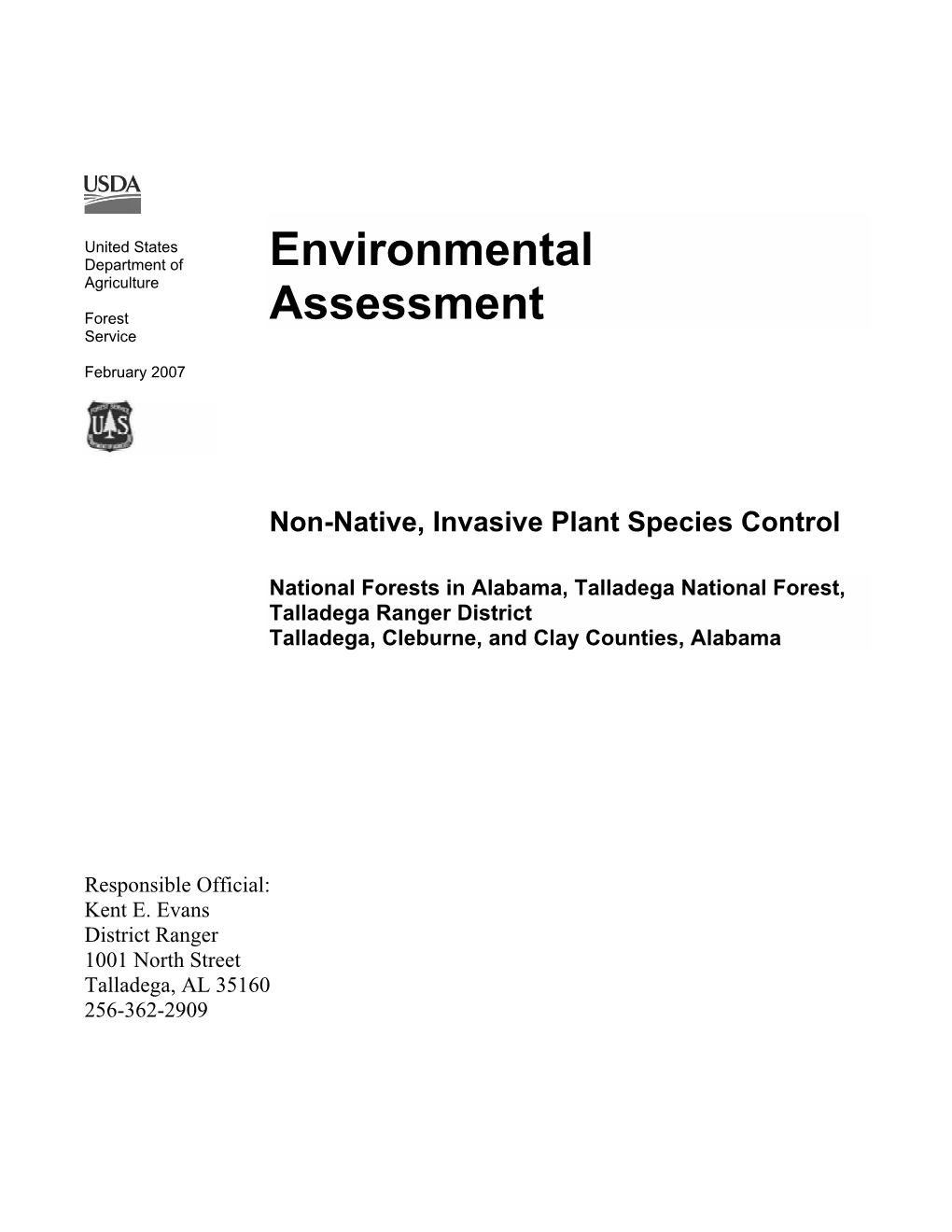 Environmental Assessment Invasive Plant Species Control