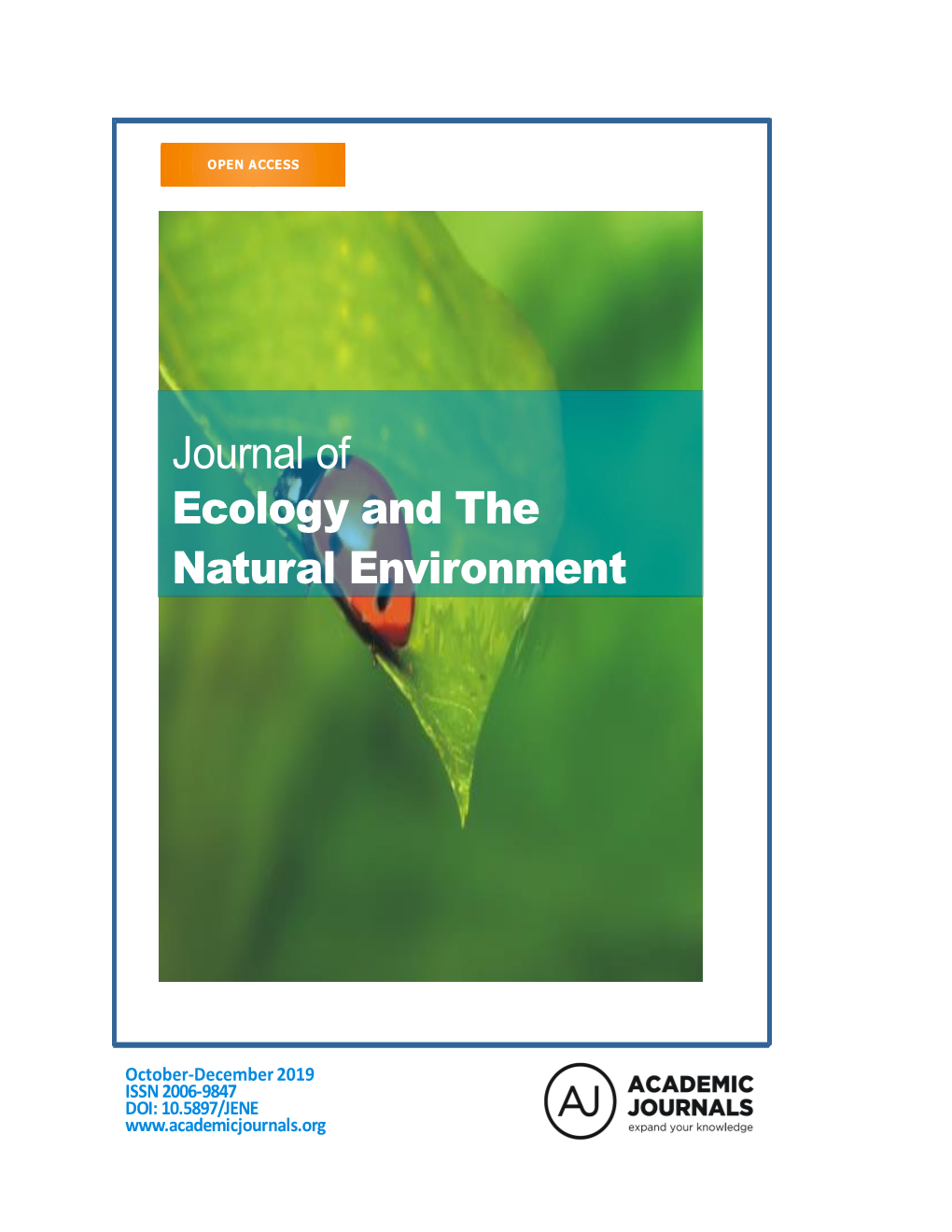 Journal of Ecology and the Natural Environment