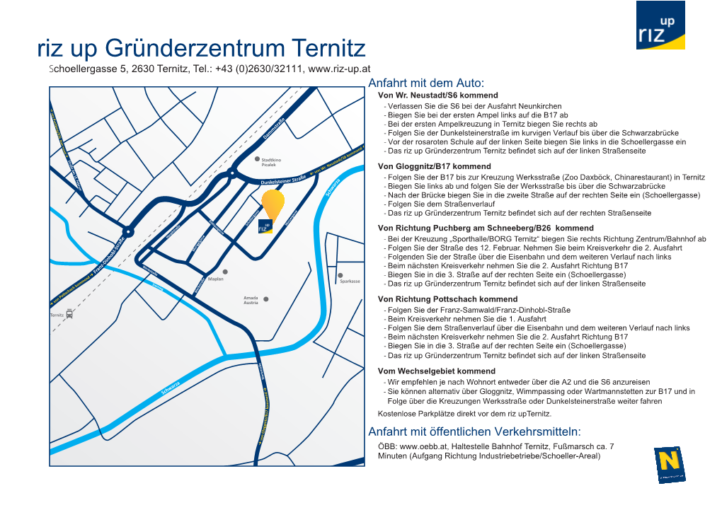 Anfahrtsplan Ternitz