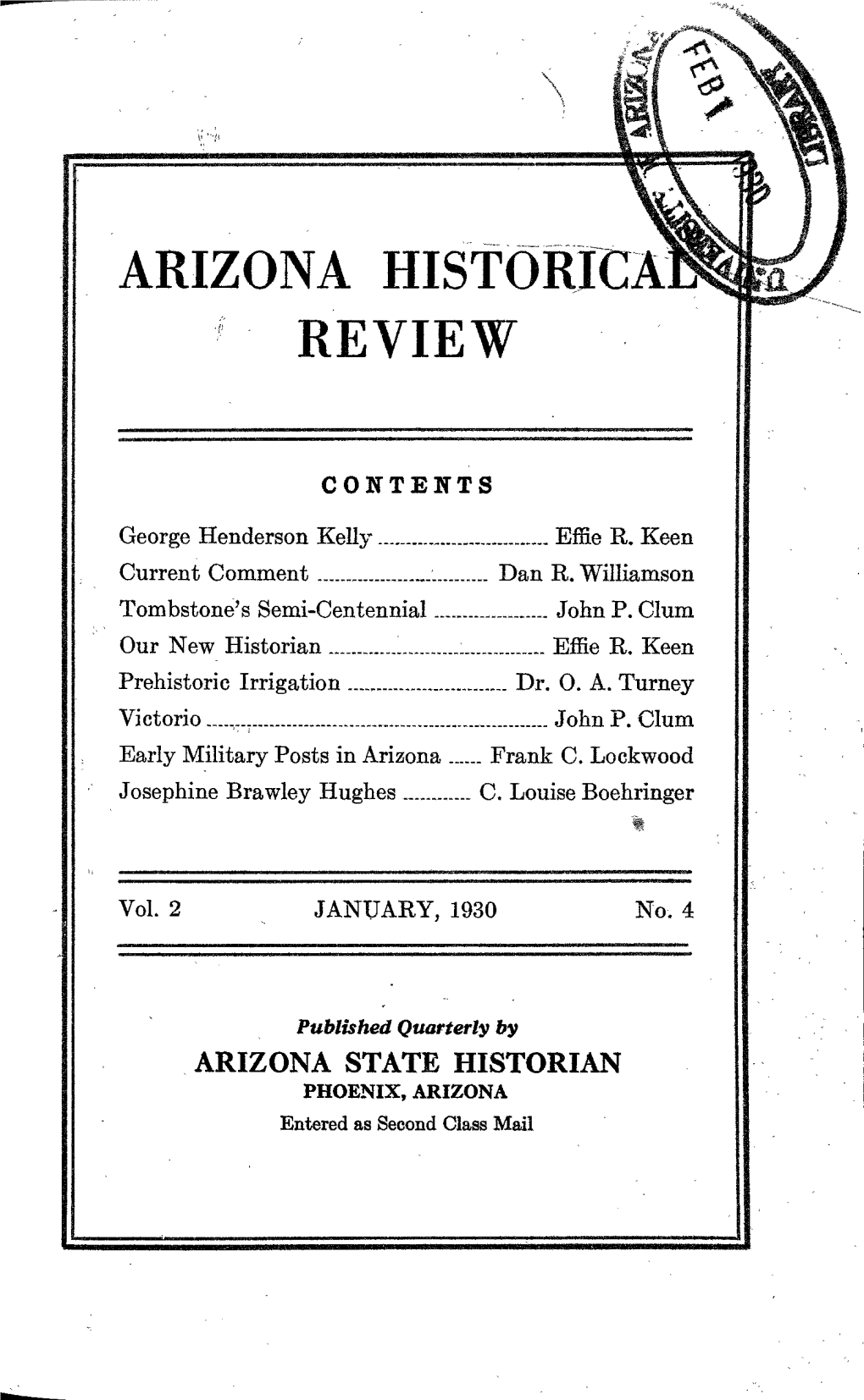 Arizona Historica Review