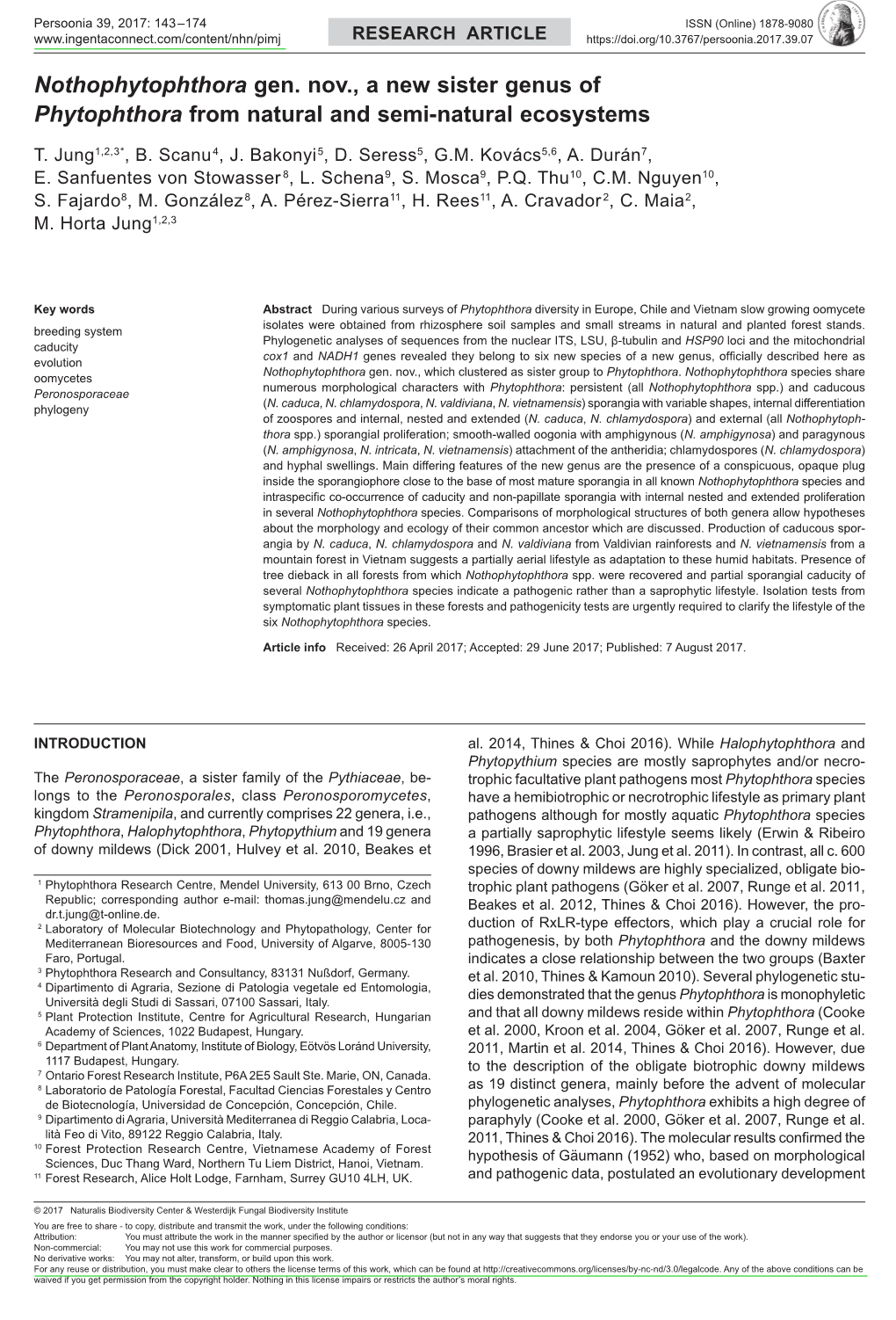 <I> Phytophthora</I>