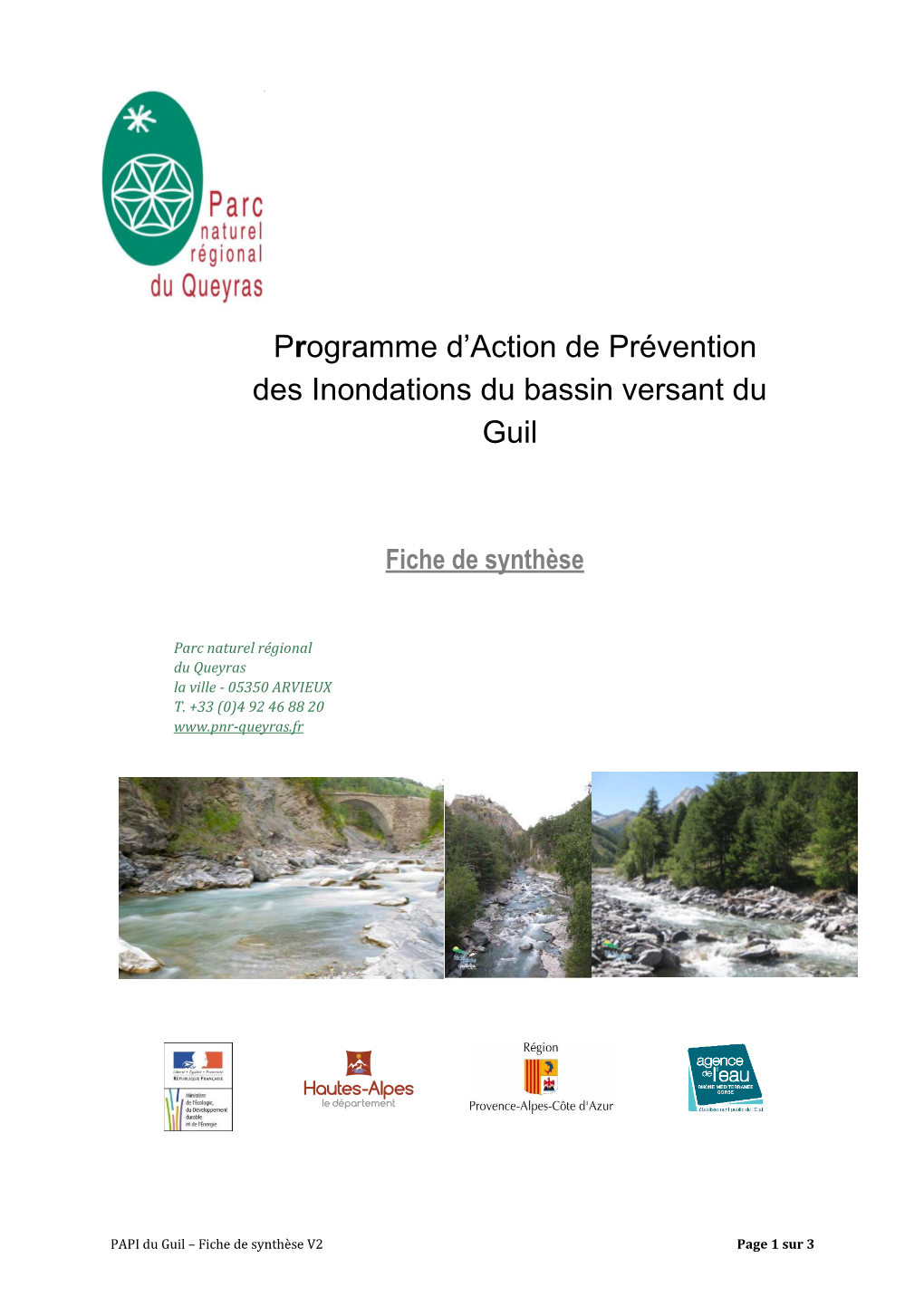 Programme D'action De Prévention Des Inondations Du Bassin Versant