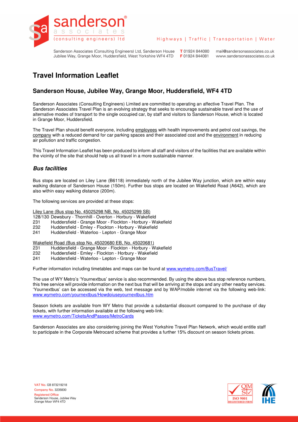 Travel Information Leaflet