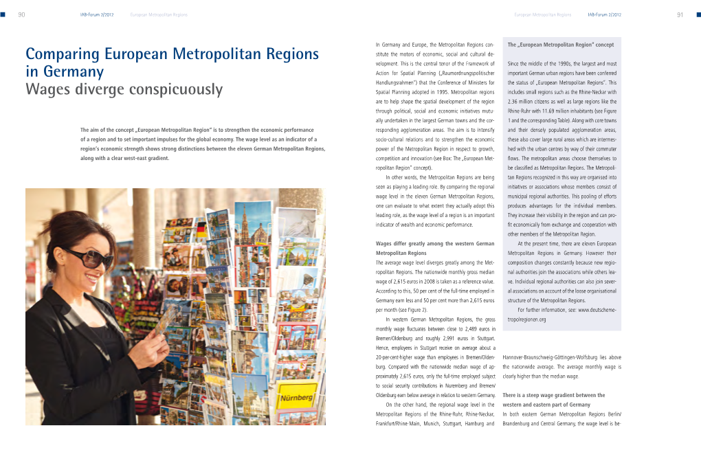 Comparing European Metropolitan Regions in Germany. Wages