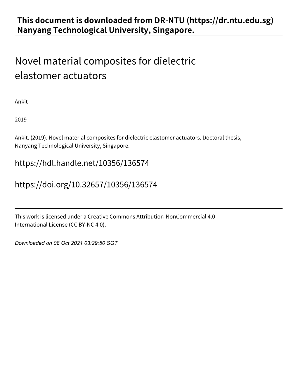 Novel Material Composites for Dielectric Elastomer Actuators