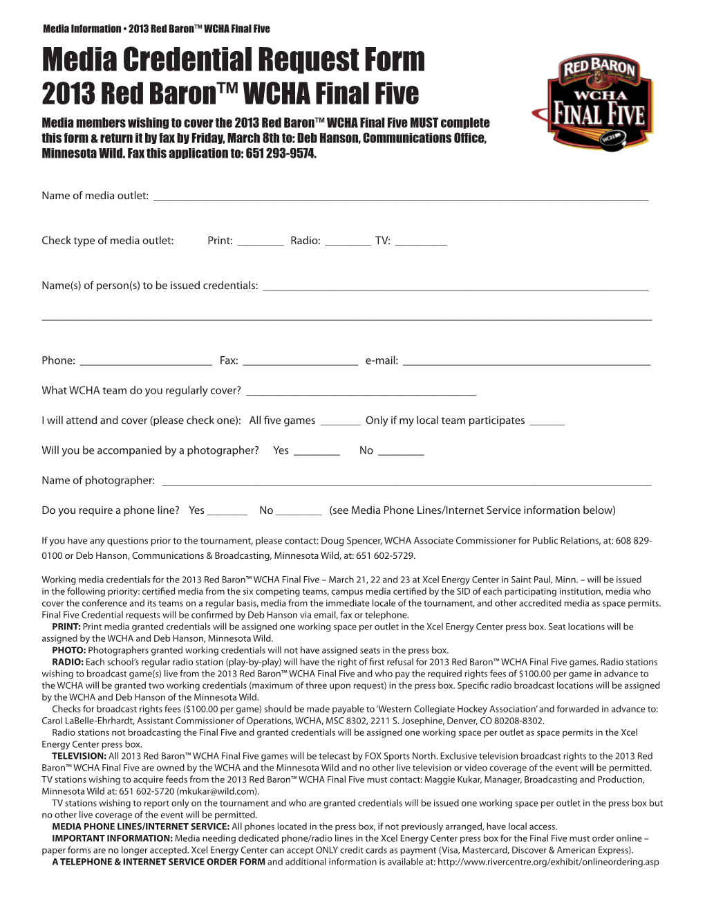 Media Credential Request Form