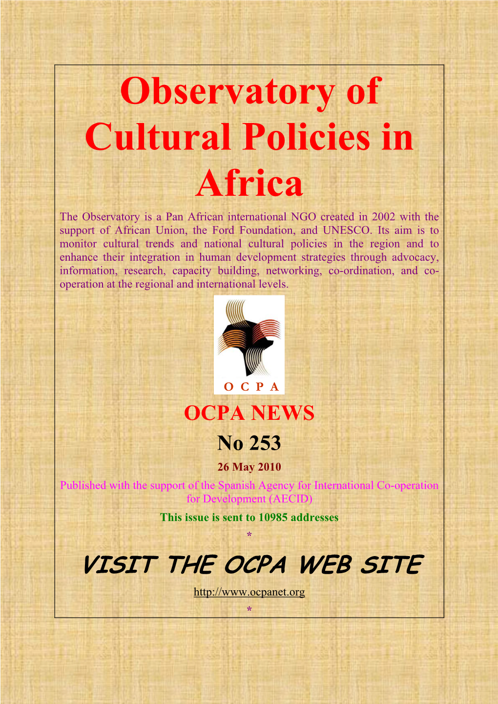 Observatory of Cultural Policies in Africa